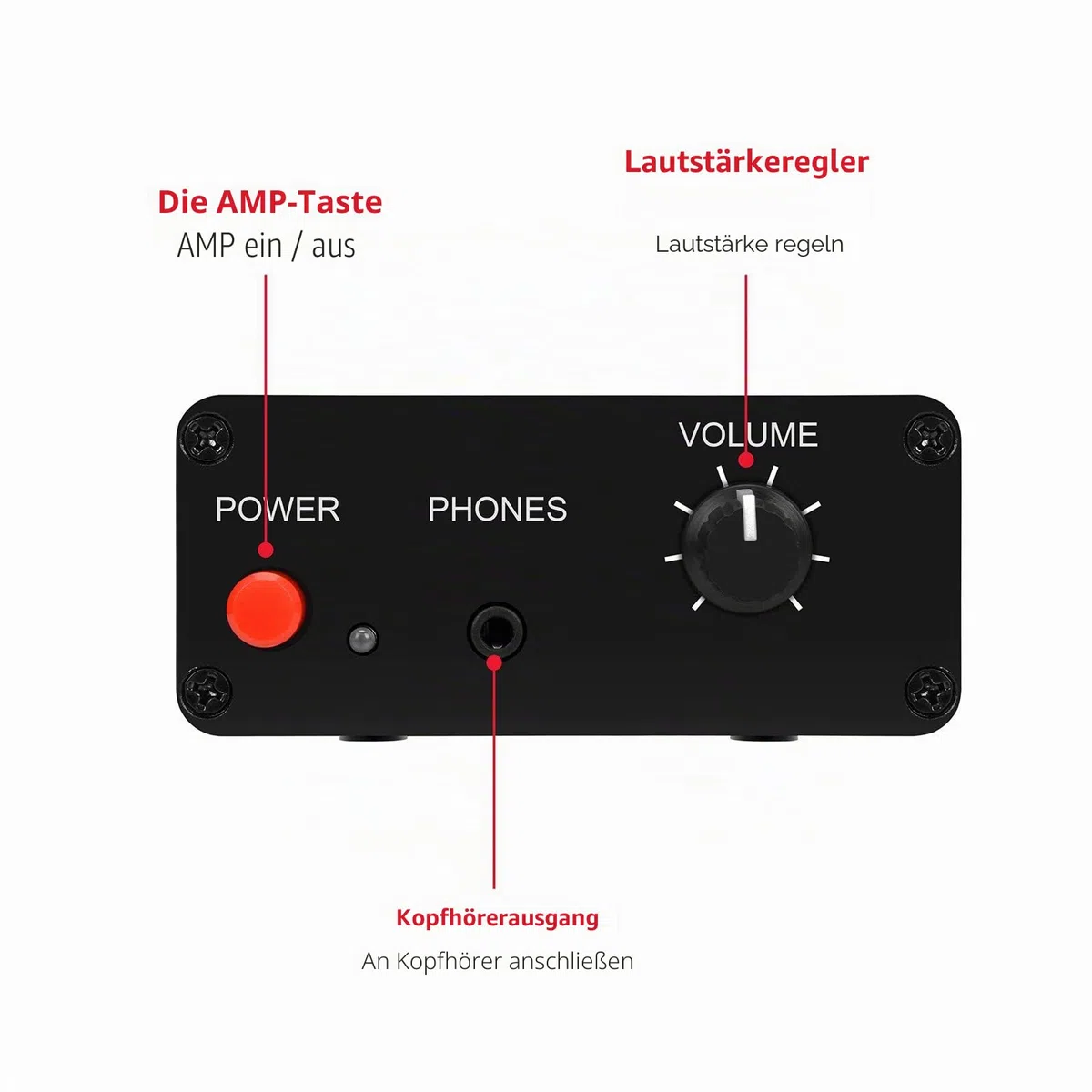Mini-Stereo-Audio-Vorverstärker, Kopfhörerverstärker, Verstärkung 20 dB Phono-Plattenspieler-Phonographen-Vorverstärker, Dual-OP-Verstärker NE5532 mit Cinch-3,5-mm-Eingang auf Cinch-Ausgang