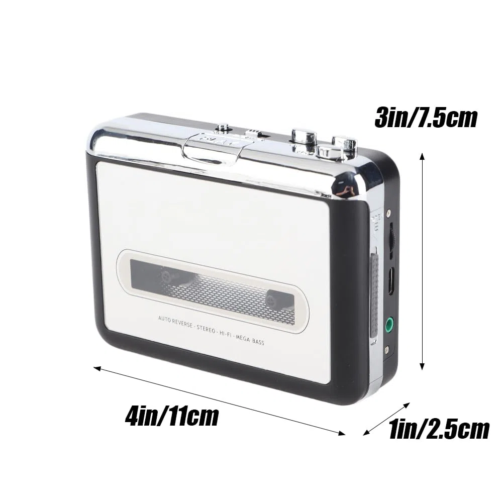Tiiyee Kassettenspieler, Kassettenkonverter, Portable Digital USB Kassettenrekorder Audio Musik Kassette Mp3 Konverter Tragbarer Konvertieren Kassetten Digitales Format Mit Kopfhörer Player Laptop