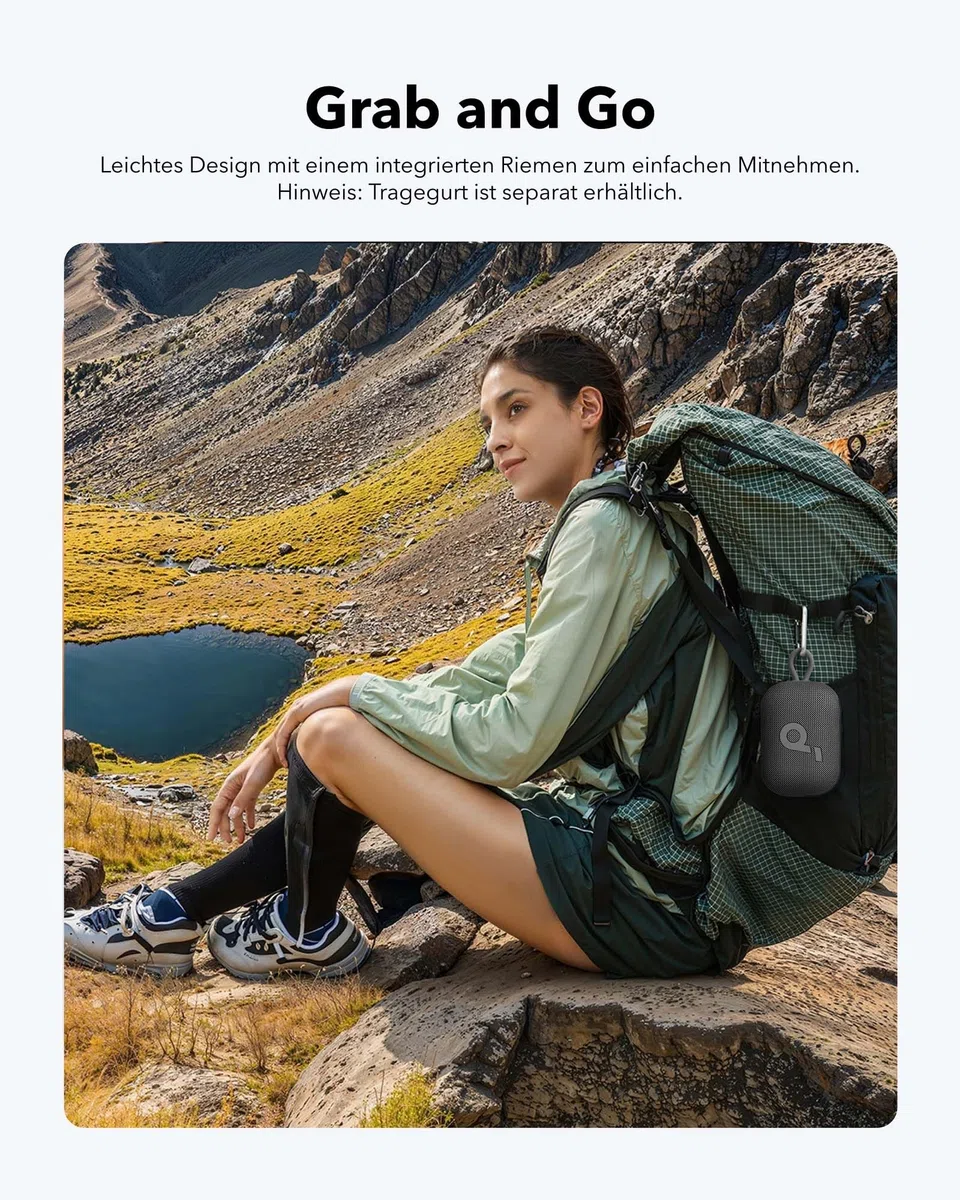 soundcore Select 4 Go Bluetooth Lautsprecher von Anker, portabler Mini-Lautsprecher Dusche, 20h Spielzeit, IP67 Wasser- und staubfest, schwimmfähig, kraftvoller Sound, für drinnen, draußen & Wandern
