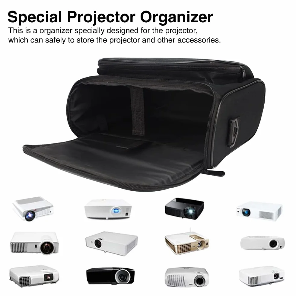 Beamer-Tasche: Video-Projektor-Tasche mit rutschfester Projektor-Tragetasche für Transport und Aufbewahrung, Größe M