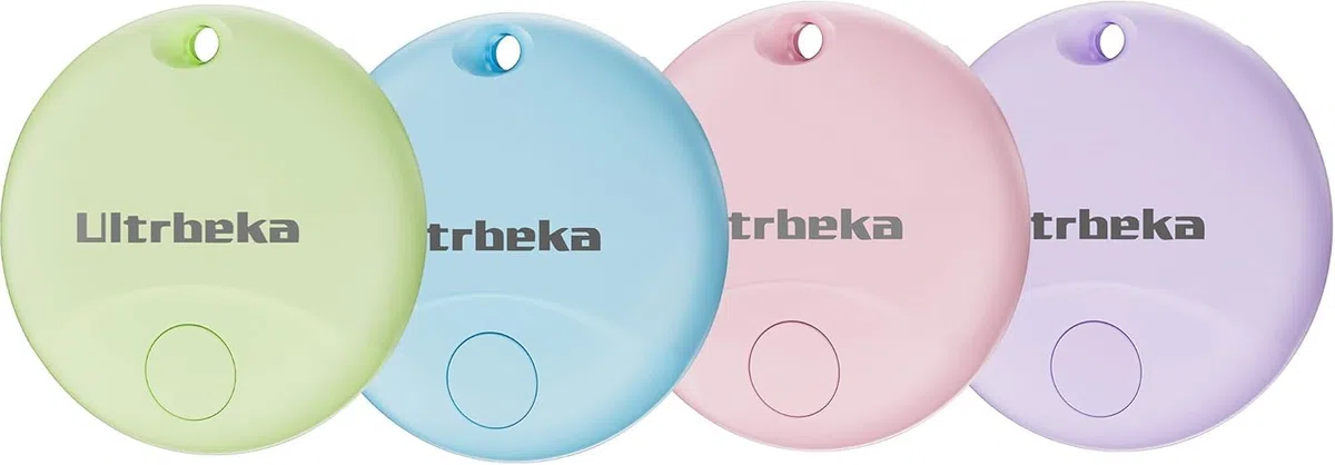 Ultrbeka Air Tracker Tag 4er Pack Bluetooth Finder für iPhone, MFi Zertifiziert, kompatibel mit Apple Find My, IP67 wasserdicht, Schlüsselfinder für Wallet, Gepäck, Schlüsselfinder, Fahrrad