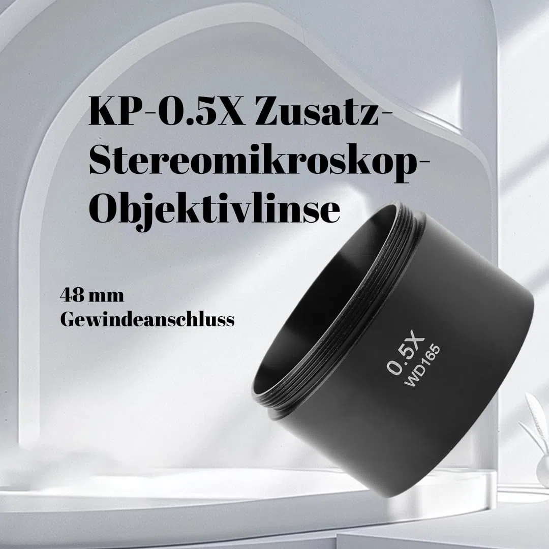 0,5 fache Barlowlinse Trinocular Stereo Zoom Mikroskopes 0.5X Objektiv Mikroskop-Zubehör Mikroskop Hilfslinse für Stereo Mikroskopes (48 mm) Mikroskop Barlow Linse