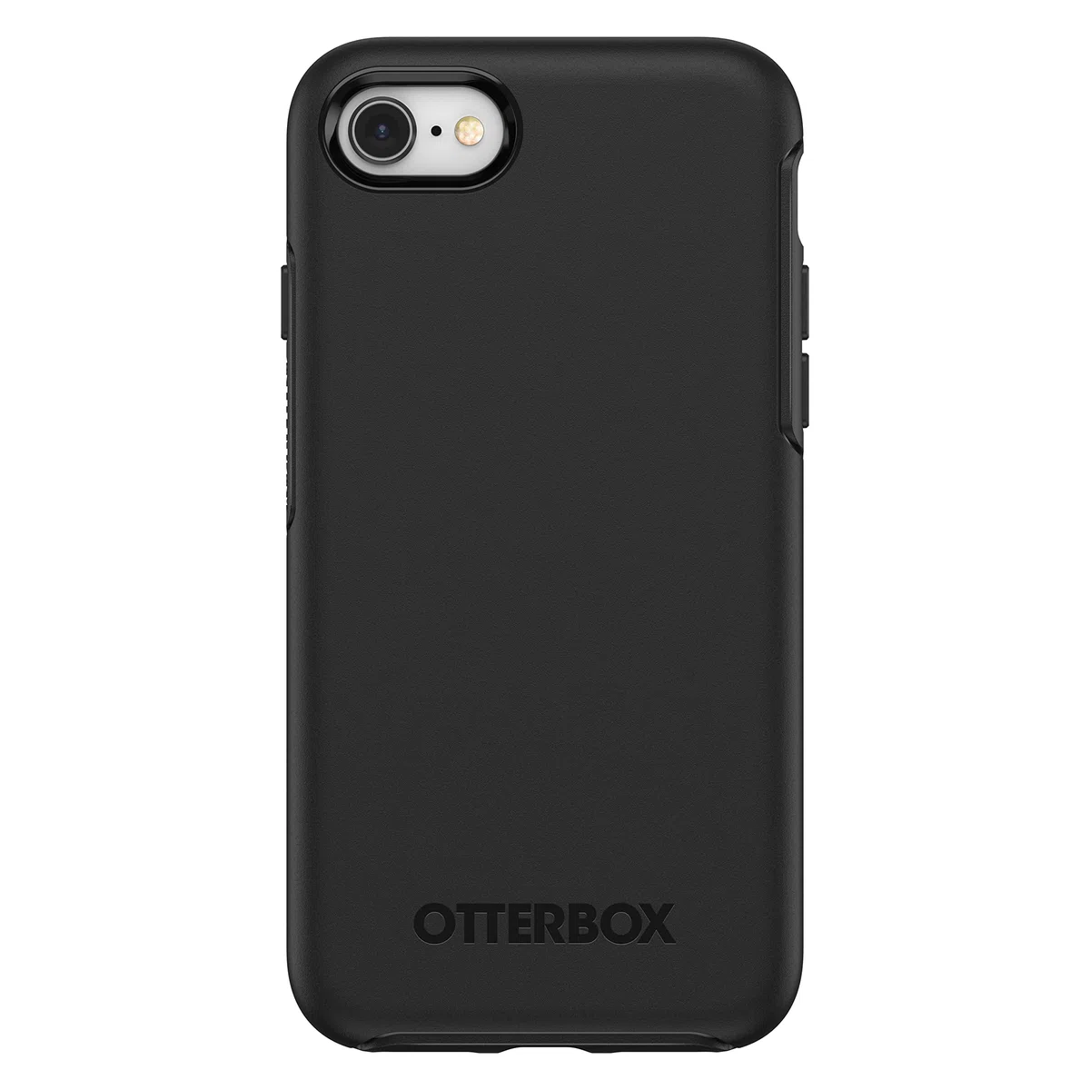 OtterBox Symmetry Hülle für iPhone 7/8/SE 2. gen/SE 3. gen, stoßfest, sturzsicher, schützende dünne Hülle, 3x getestet nach Militärstandard, Schwarz, Keine Einzelhandelsverpackung