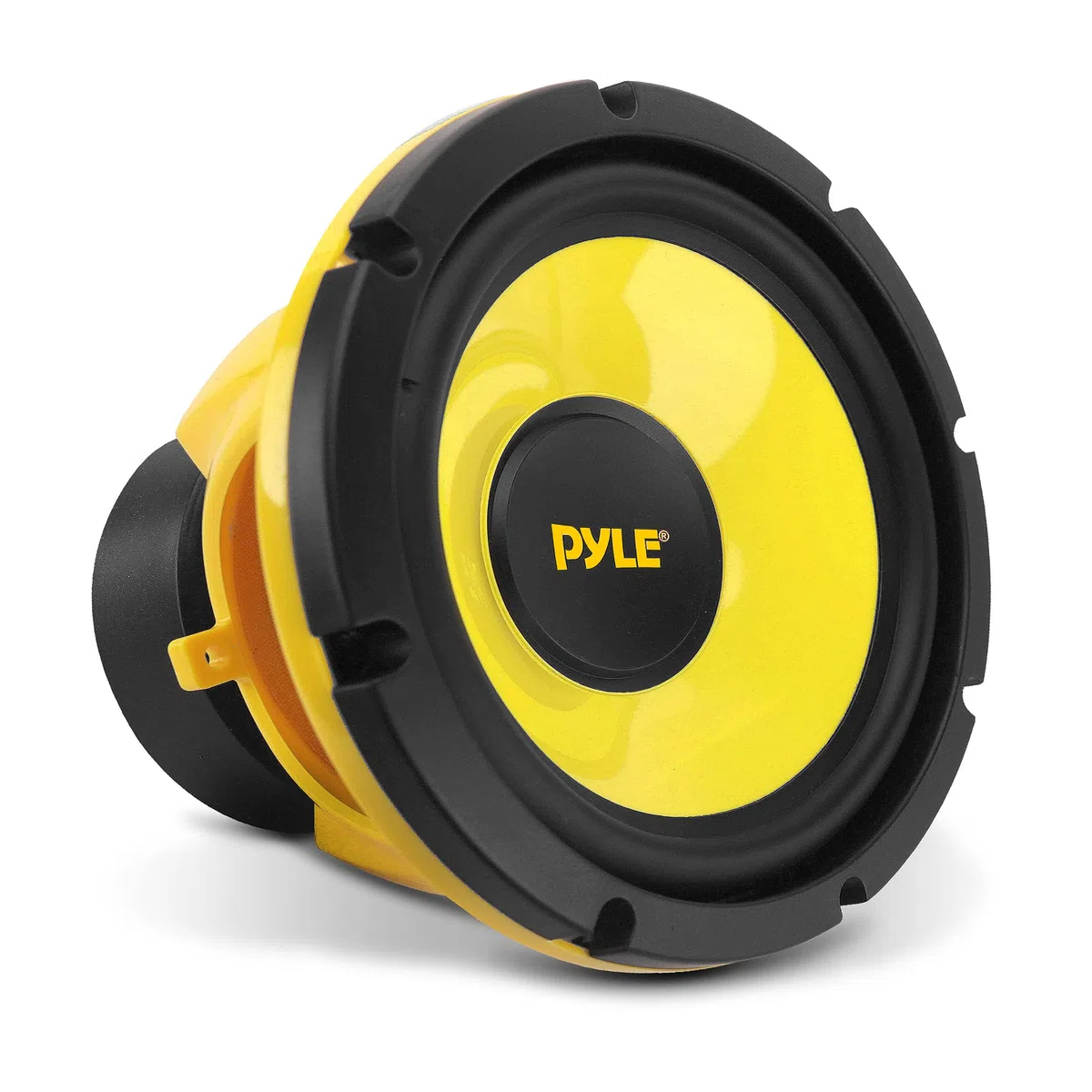 Pyle 8" (203 mm) Lautsprecher – 400W 4 Ohm Auto Subwoofer Komponent Bass Woofer – Klarer Sound, Gelber Poly-Konus, Midbass Upgrade für Auto-Musikanlage, Einfache Montage