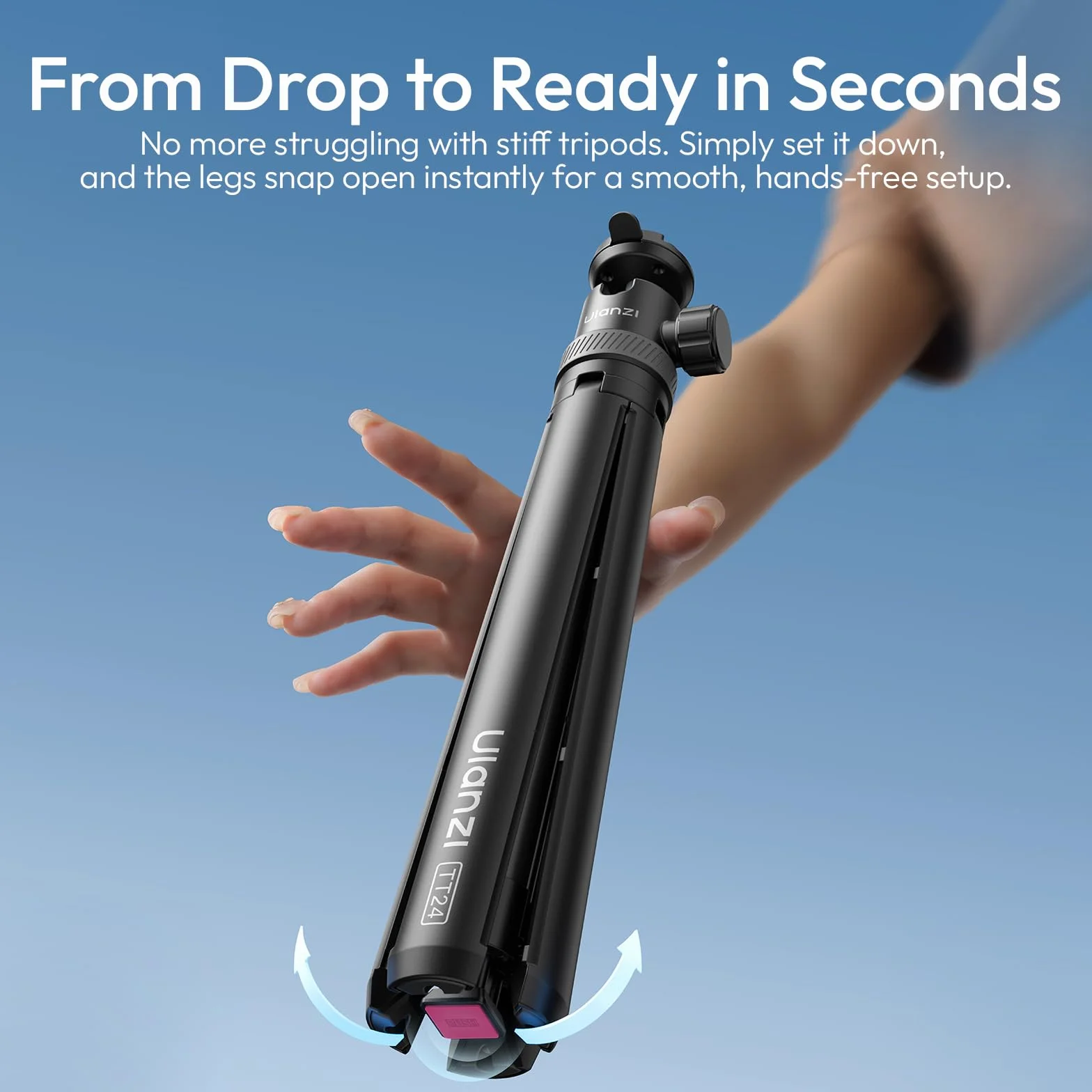 Ulanzi TT24 Selfie Stick Stativ, Cka Schnellverschluss Selfie Stick für DJI Pocket 3 4/DJI Osmo Action 5 4, Action Kamera Stativ für Gopro/Insta360 X5/X4/X3/Ace Pro/ONE X2, Action Kamera Zubehör
