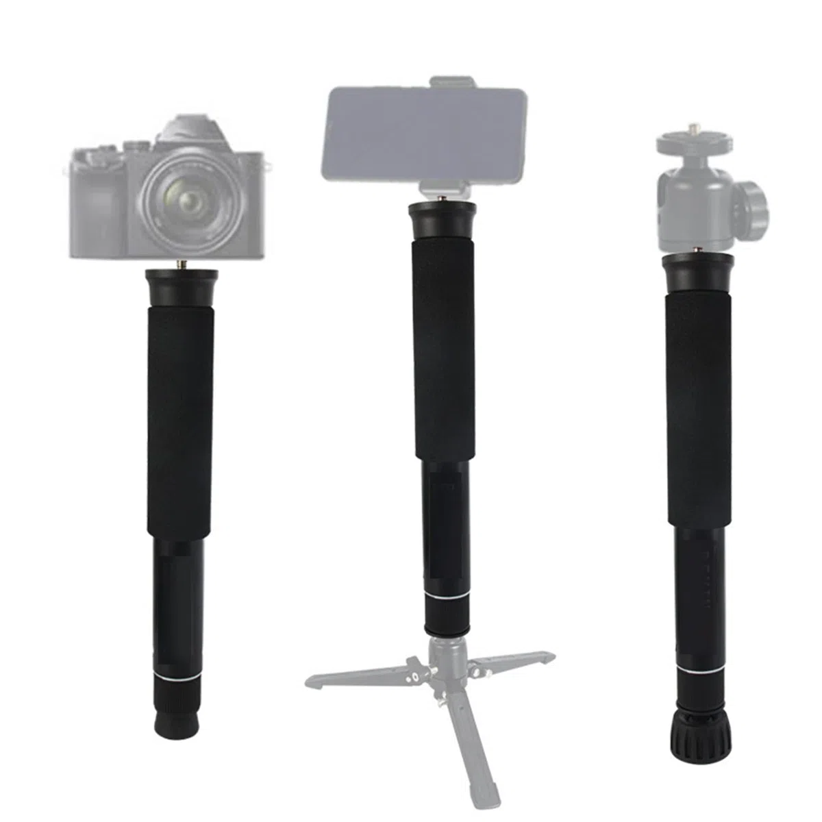 62-Zoll-Kamera-Einbeinstativ, 8 Abschnitte, Robustes Einbeinstativ, Aluminium-Foto-Einbeinstativ, Trekkingstock mit 1/4 Zoll auf 3/8 Zoll Konvertierungsschraube