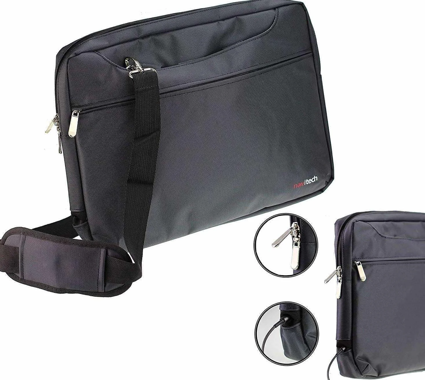 Navitech Schwarz Wasserfeste Tasche – Kompatibel mit dem BOIFUN 15.7" Portable DVD Player