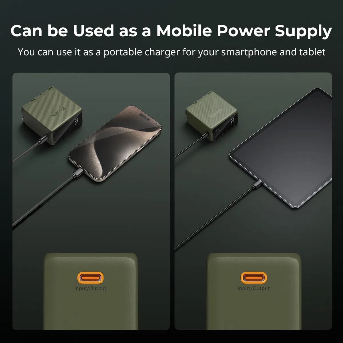 SMALLRIG Akku für NP-F970 10500mAh Replacement Battery für Sony NP-F970 F750 F550, PD 36W USB-C 3,5H Schnellladung, Kamera-Akku mit OLED-Bildschirm für Kamera, Videoleuchte, Camcorder, Grün - 4577