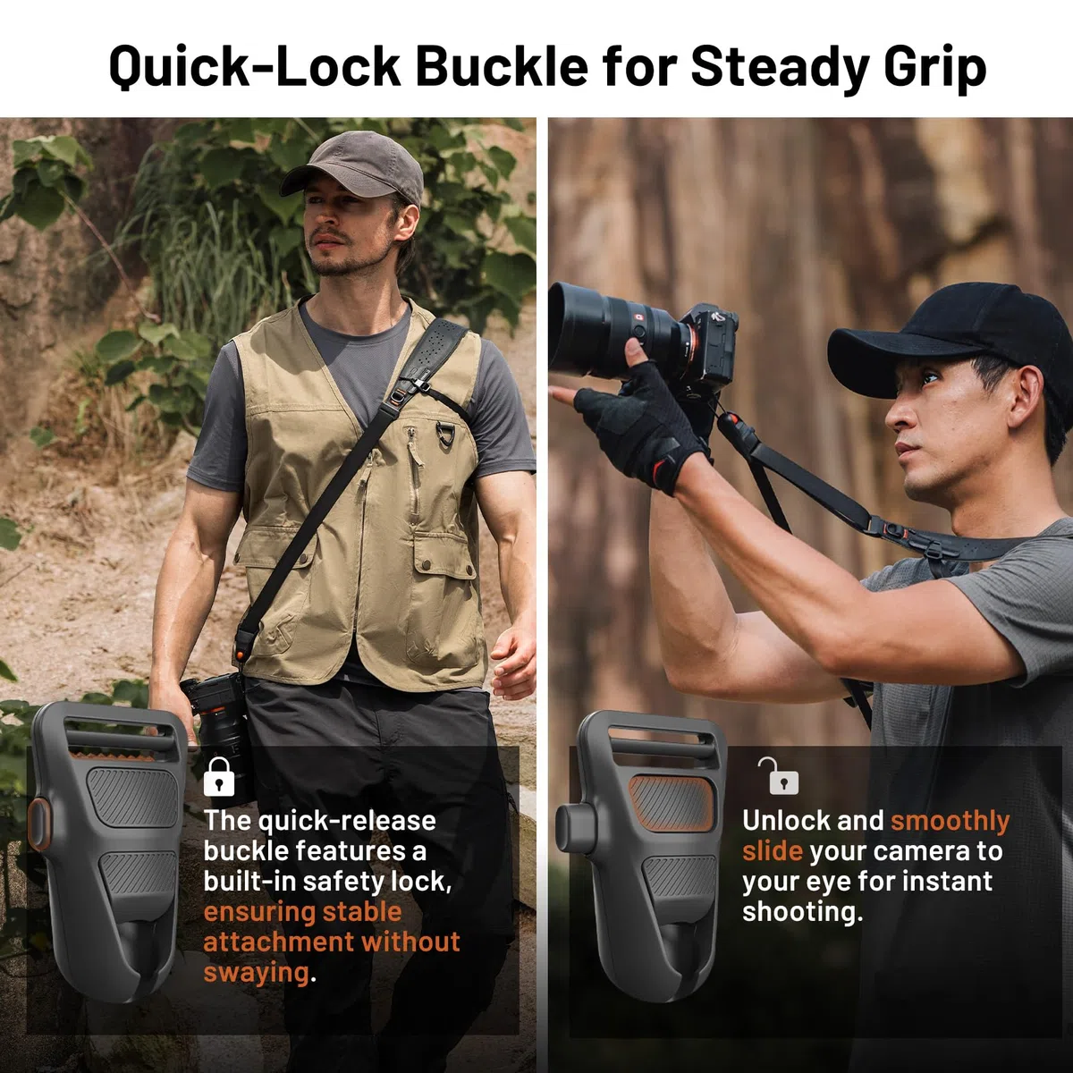 PGYTECH Kameragurt Camera Strap Pro, Kameraschultergurt Mit Abnehmbarem Achselgurt, Professionelles Kamerageschirr