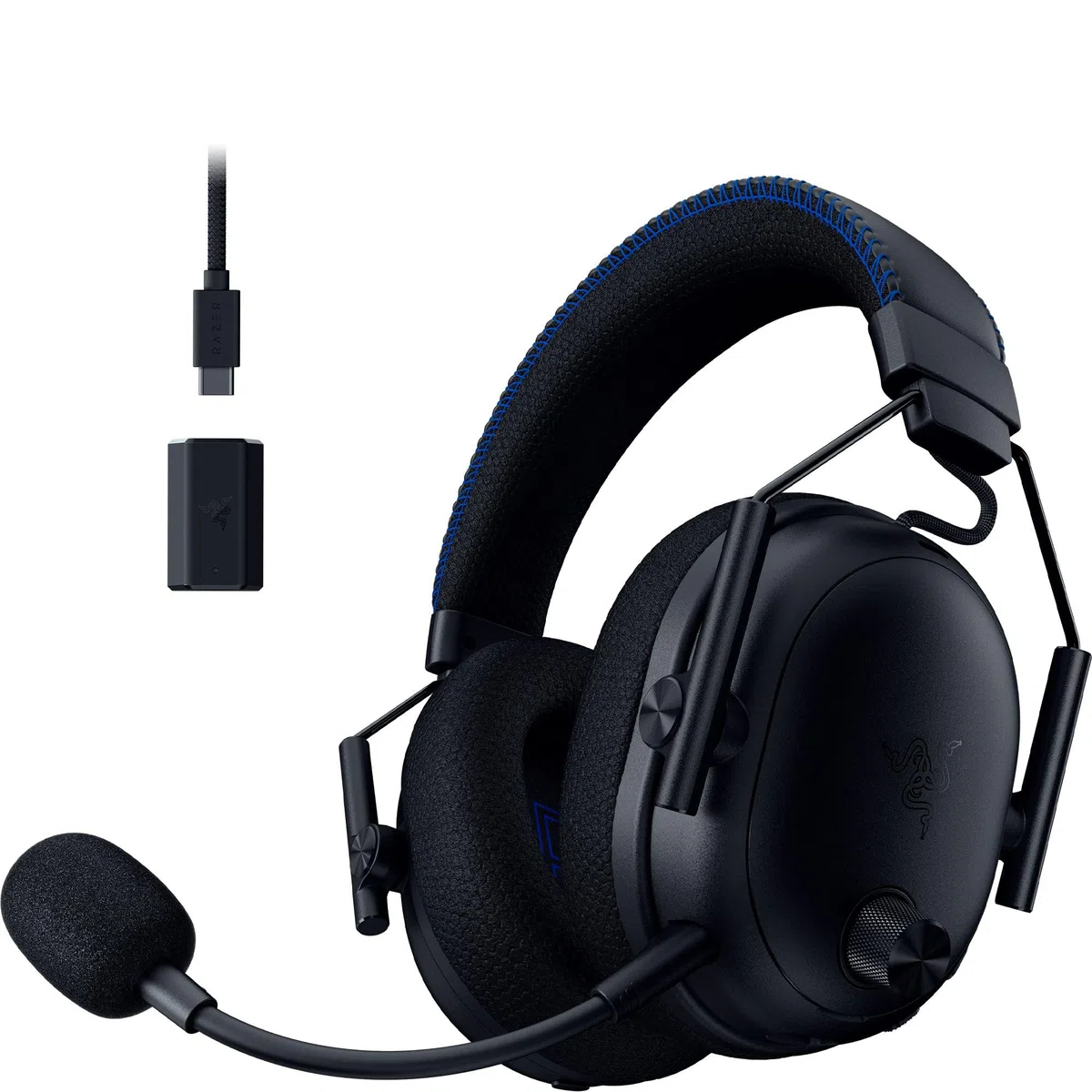 Razer BlackShark V3 Pro für PlayStation – Kabelloses E-Sport-Headset mit aktiver Geräuschunterdrückung (ANC) - TriForce 50mm Treiber - HyperSpeed 2,4 GHz - THX Spatial Audio - PS5/PC | Schwarz