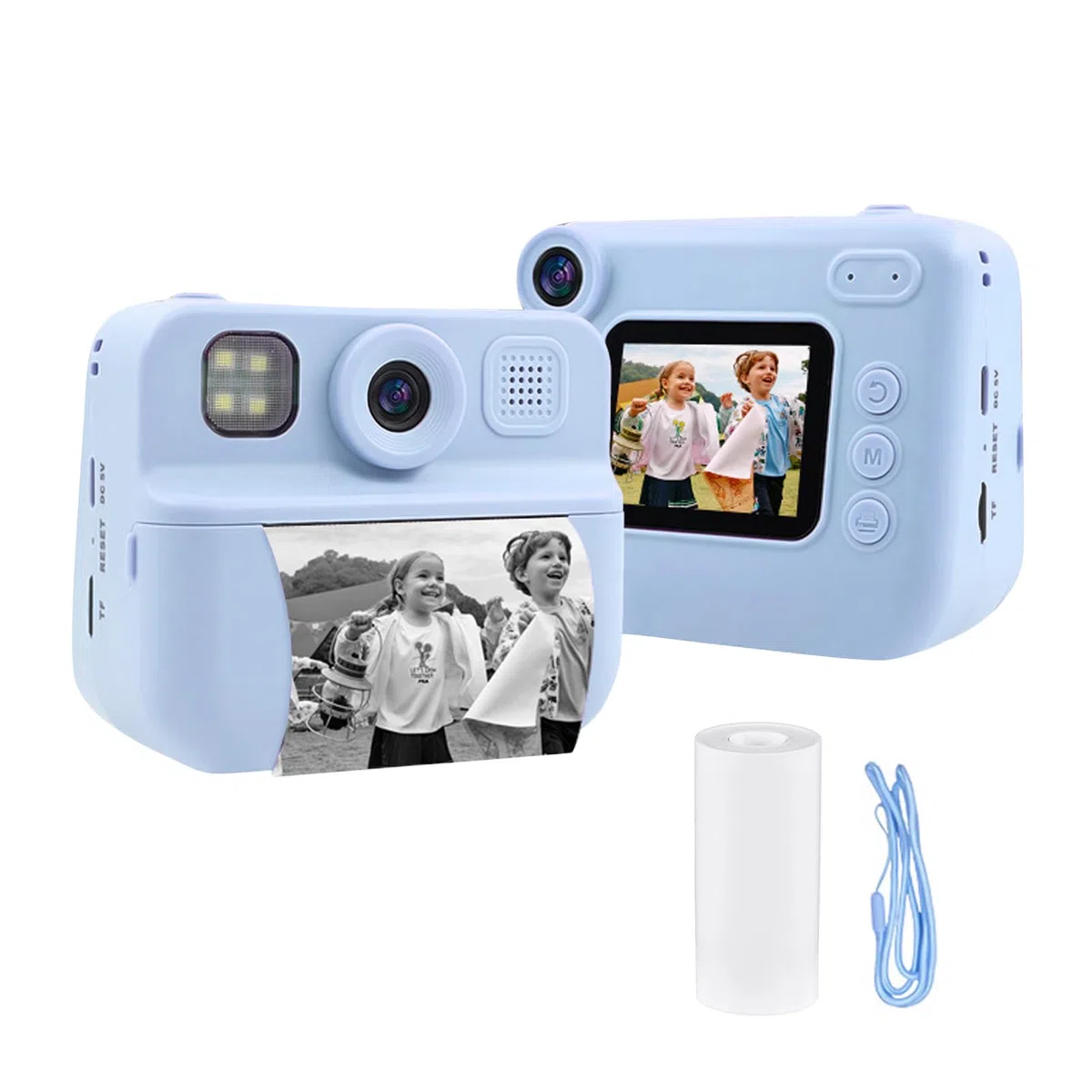Andoer Sofortbildkamera für Kinder, Digitalkamera für Kinder mit Druckpapier, 2,0-Zoll-Bildschirm Reisekamera für Jungen und Mädchen 3-14 Jahren (Blau)