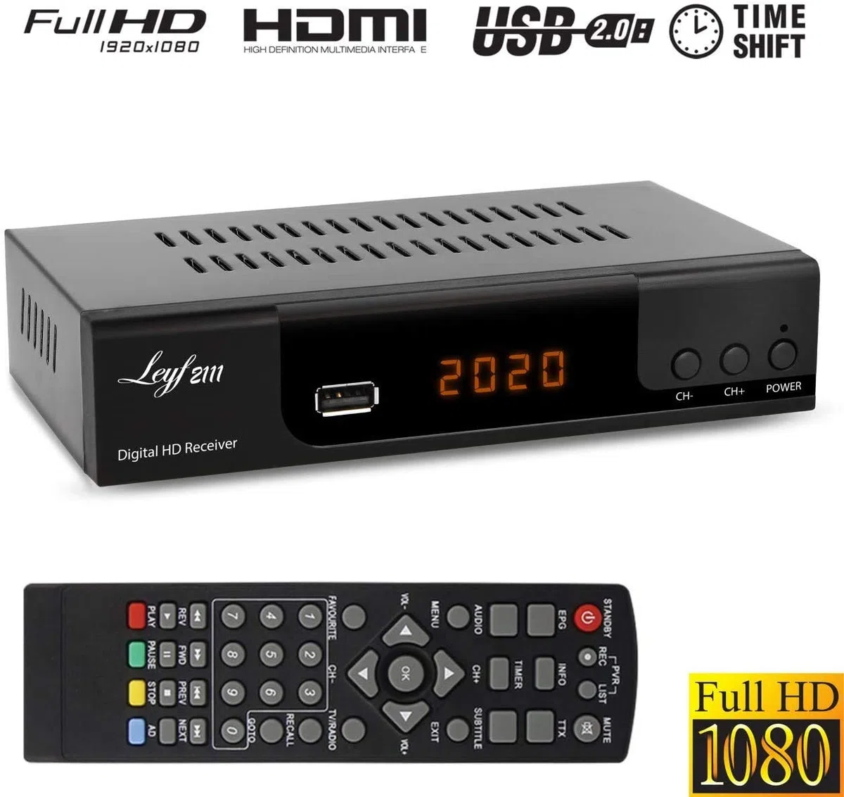 hd-line Kabelreceiver Kabel Receiver Receiver für digitales Kabelfernsehen - DVB-C (HDTV,DVB-C / C2, DVB-T/T2, HDMI, SCART, USB 2.0,) + HDMI Kabel (Receiver)