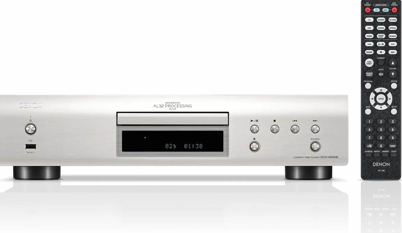 Denon DCD-900NE HiFi CD Player, CD Spieler, Hi-Res, Unterstützung von CD, CD-R/RW, MP3, WMA und USB, Schwarz