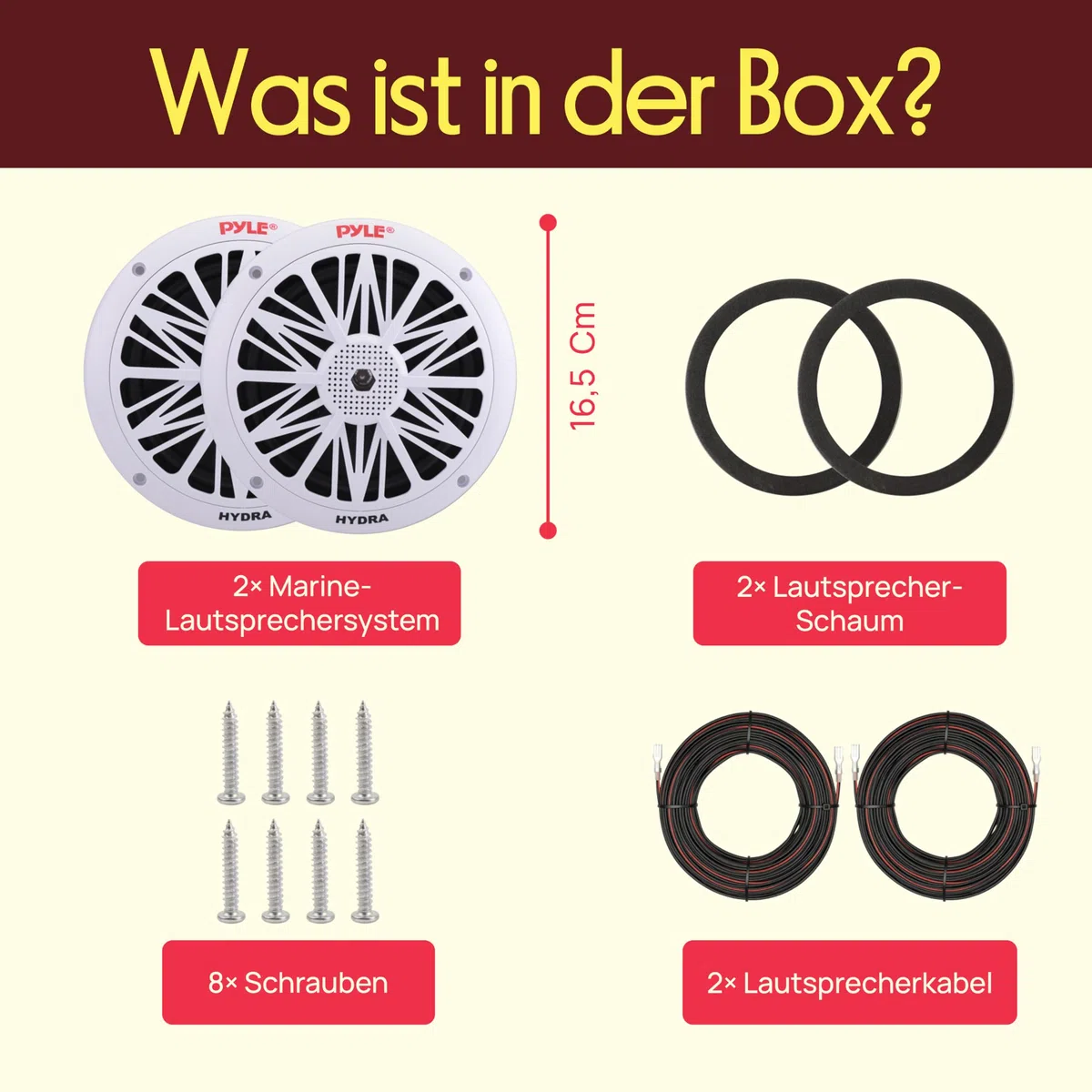 Pyle 200 Watt Outdoor Lautsprecher Boxen – Box Wasserdicht, 2- Wege Passiv, geeignet als Pool und Sauna Sound System, Auto- & Marine Boxen, Weiß