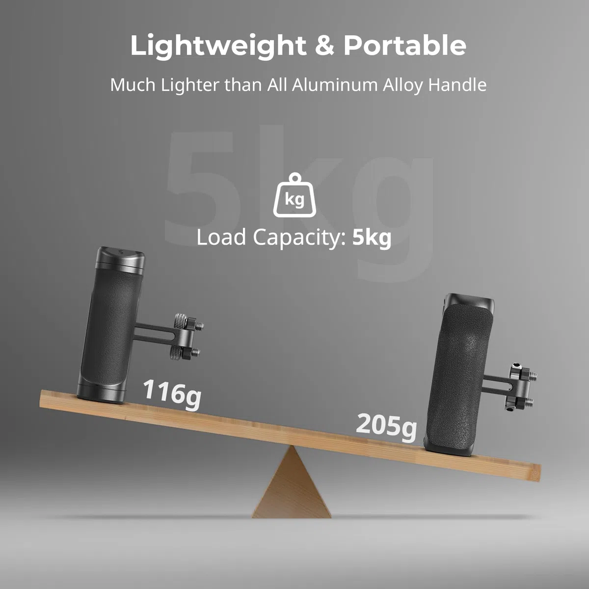 SMALLRIG Mini-Seitengriff Side Handle für 1/4"-20 Gewindelöcher, Kamerakäfiggriff, nach Oben und unten verstellbar, ergonomischer Kameragriff mit integriertem Blitzschuh und Gewindeloch – 4755