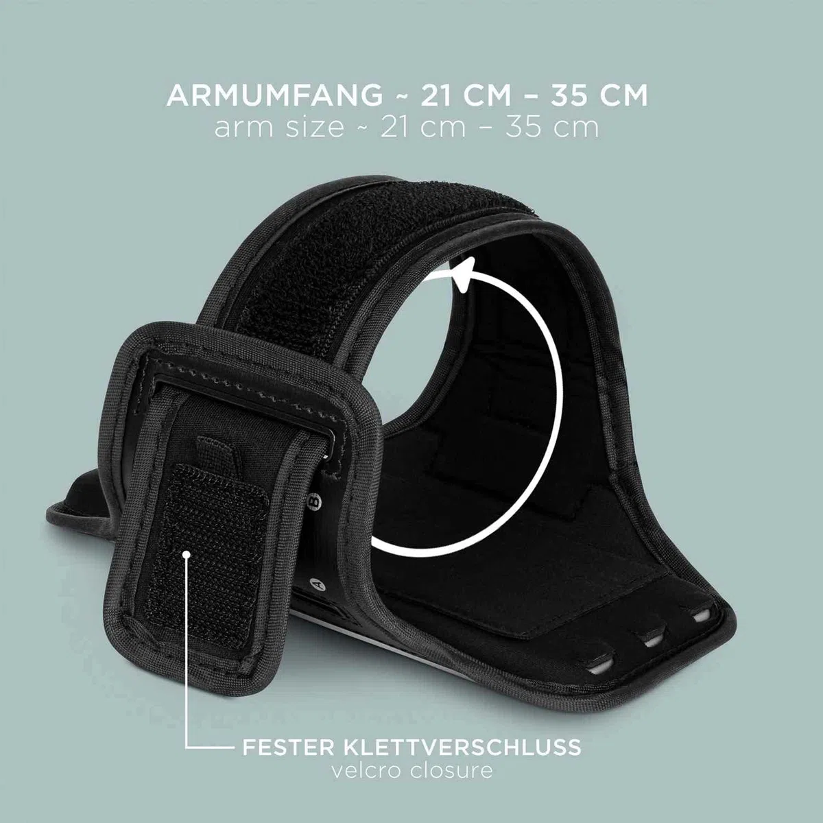 ONEFLOW Workout Case für iPod Touch (5. Generation) Sportarmband zum Joggen mit Touch Fenster, Handy Armband für Sport und Outdoor, Handyhalterung für den Arm, Lauftasche Jogging, Schwarz