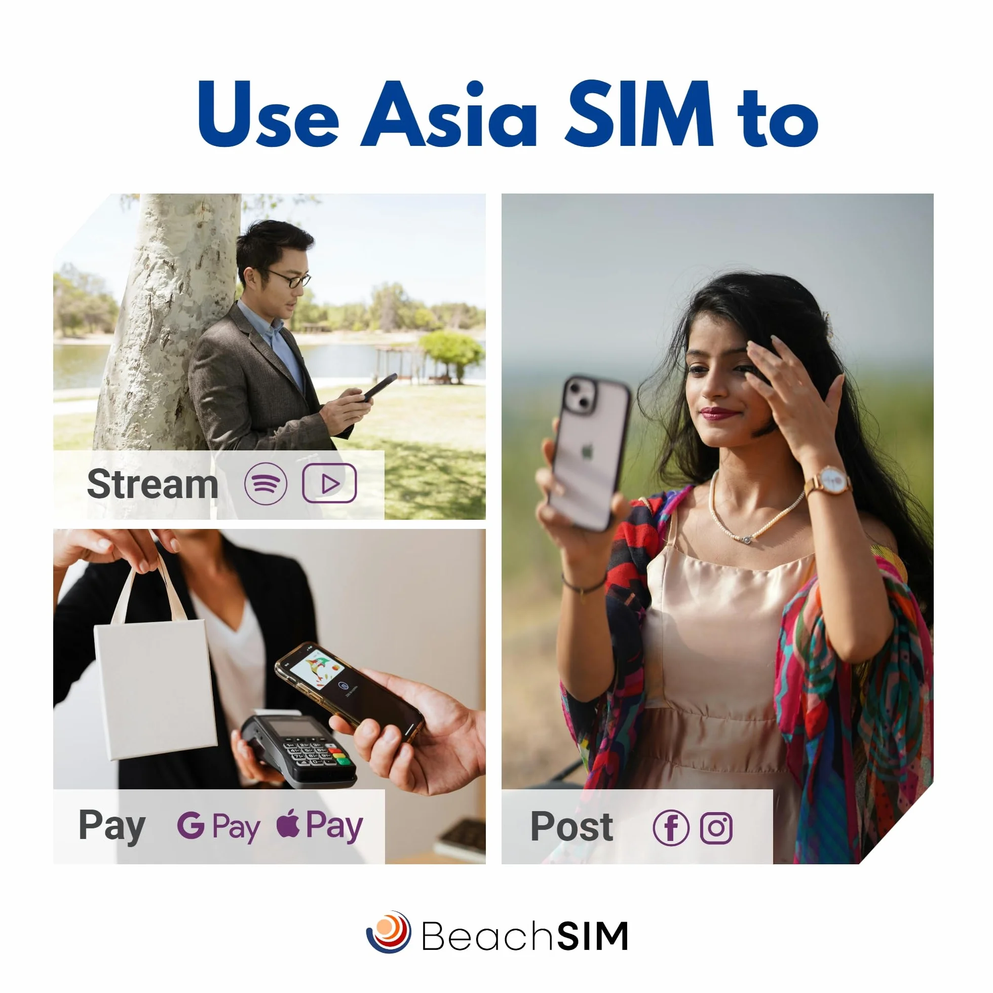 Asien SIM Karte 30 Tage. 10 GB mit 4G/5G-Netz. Thailand, Indonesien, Singapur, Malaysia, Hongkong + 6 weitere asiatische Länder. Einfaches Aufladen. Schnelle Aktivierung.