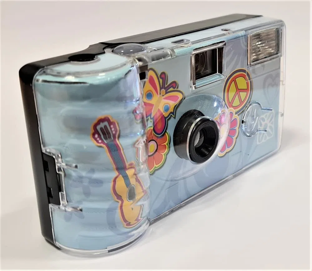 5X 1A Photo PORST Einwegkamera Edition Flower Power, Blumen und Schmetterling, mit Blitz, Batterien und Film (5er Pack, je 27 Aufnahmen)