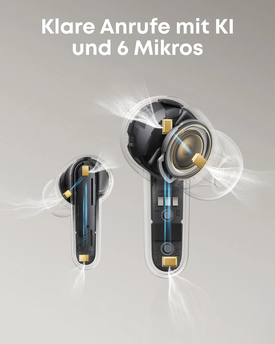 soundcore P41i by Anker, Adaptive Noise Cancelling In-Ear Kopfhörer mit Powerbank (integriertes USB-C Kabel) 192h Spielzeit, Immersiver Sound, Klare KI-Anrufe mit 6 Mikros, IPX5, Bluetooth 5.3
