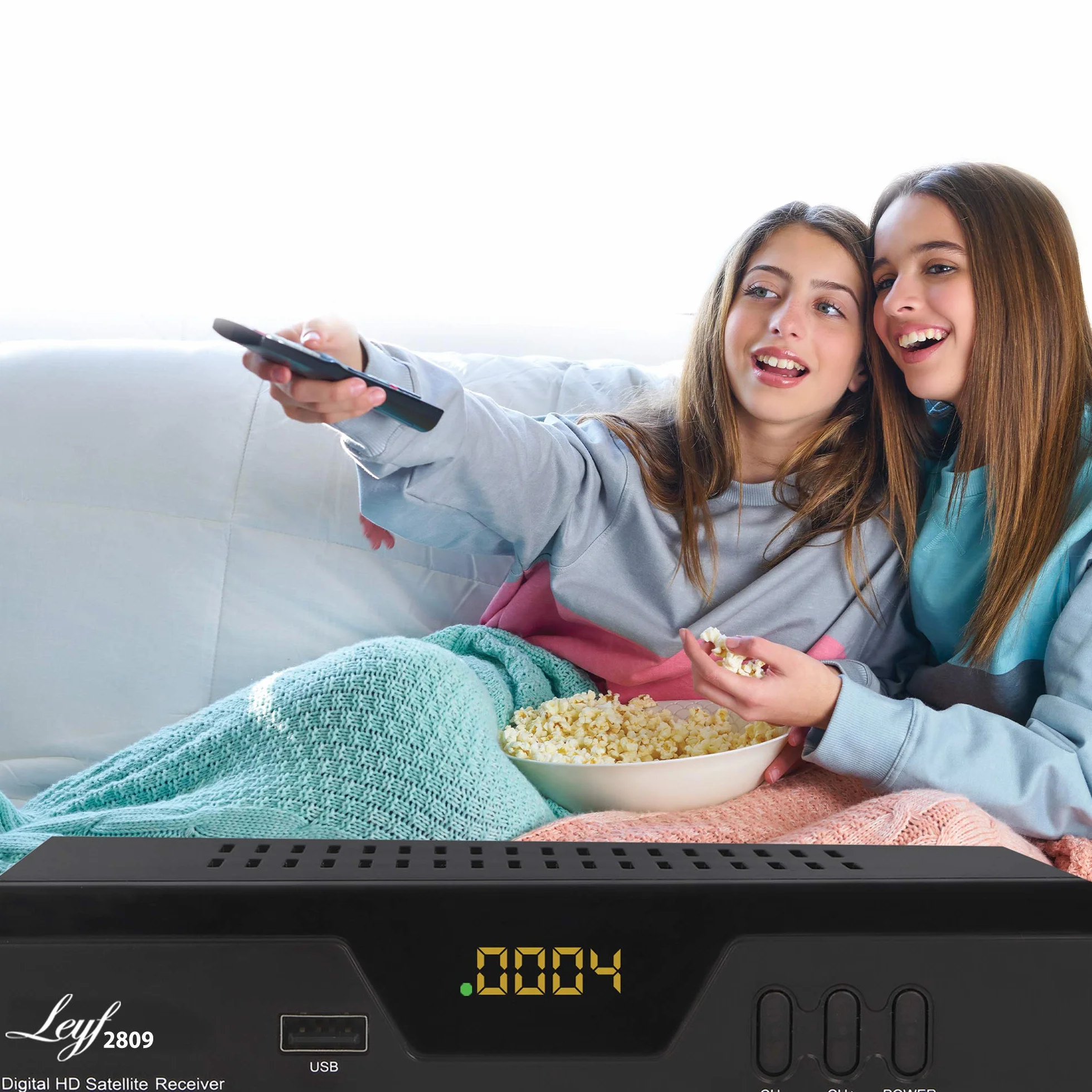 Leyf 2809 Digital Receiver Satellite Receiver (HDTV, DVB-S/S2, HDMI, SCART, 2X USB 2.0, Full HD 1080p) [Pre-Programmed for Astra Hotbird Türksat]