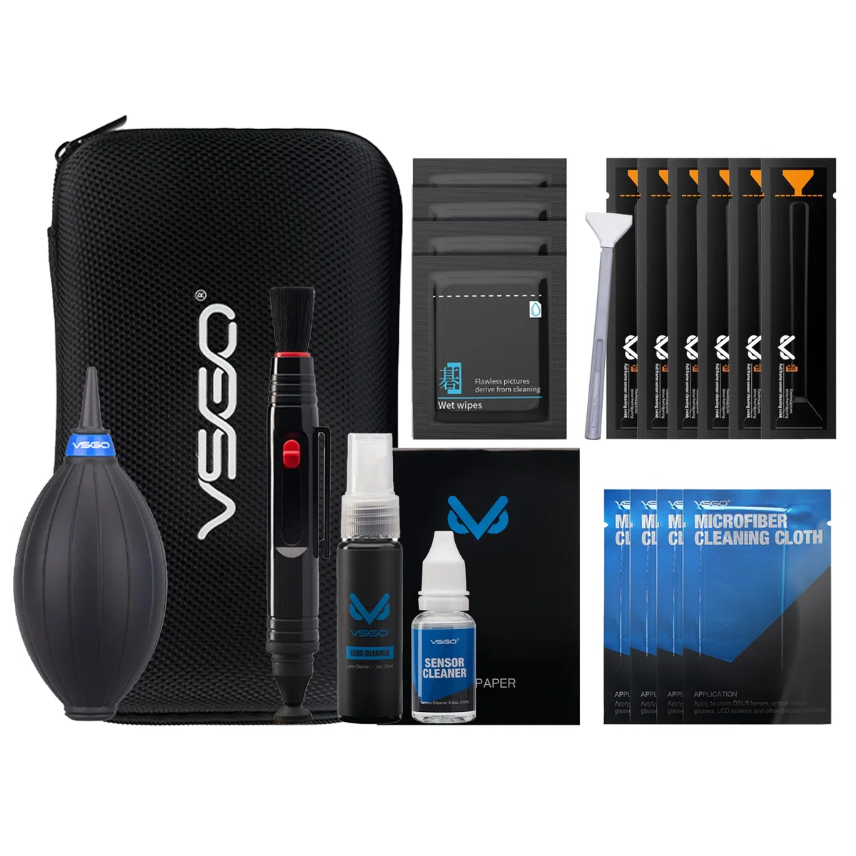 VSGO Professionelles Kamera-Reinigungsset für Vollformat Objektive & Displays DKL-20F Travel Cleaning Kit Pro