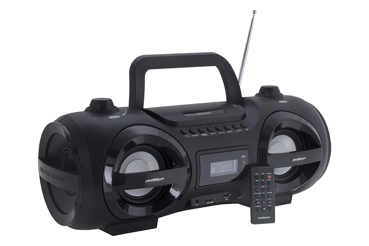 CD-Player Boombox Ghettoblaster mit Radio, CD, MP3, Bluetooth, USB, AUX UNIVERSUM BB 500-20