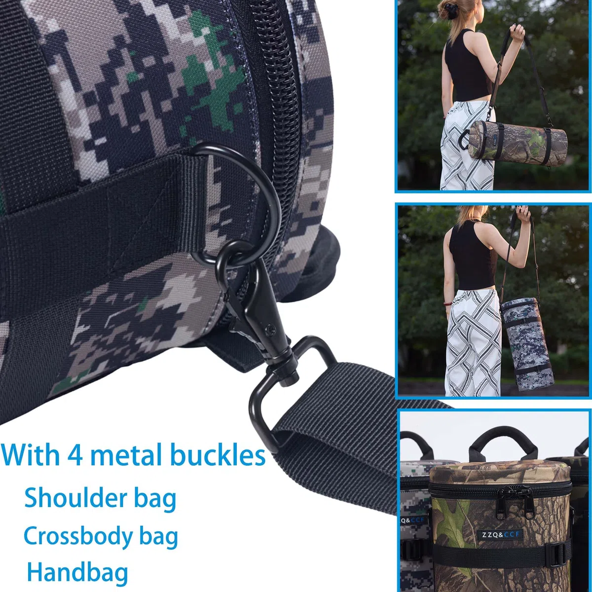 ZZQ&CCF Kameralinsen-Tasche für Sony FE 400–800 mm f/6.3–8 G OSS Super-Tele-Zoomobjektiv, wasserabweisende Objektiv-Reise-Schutzhülle mit Schultergurt, stoßfeste Innenseite, #UCP
