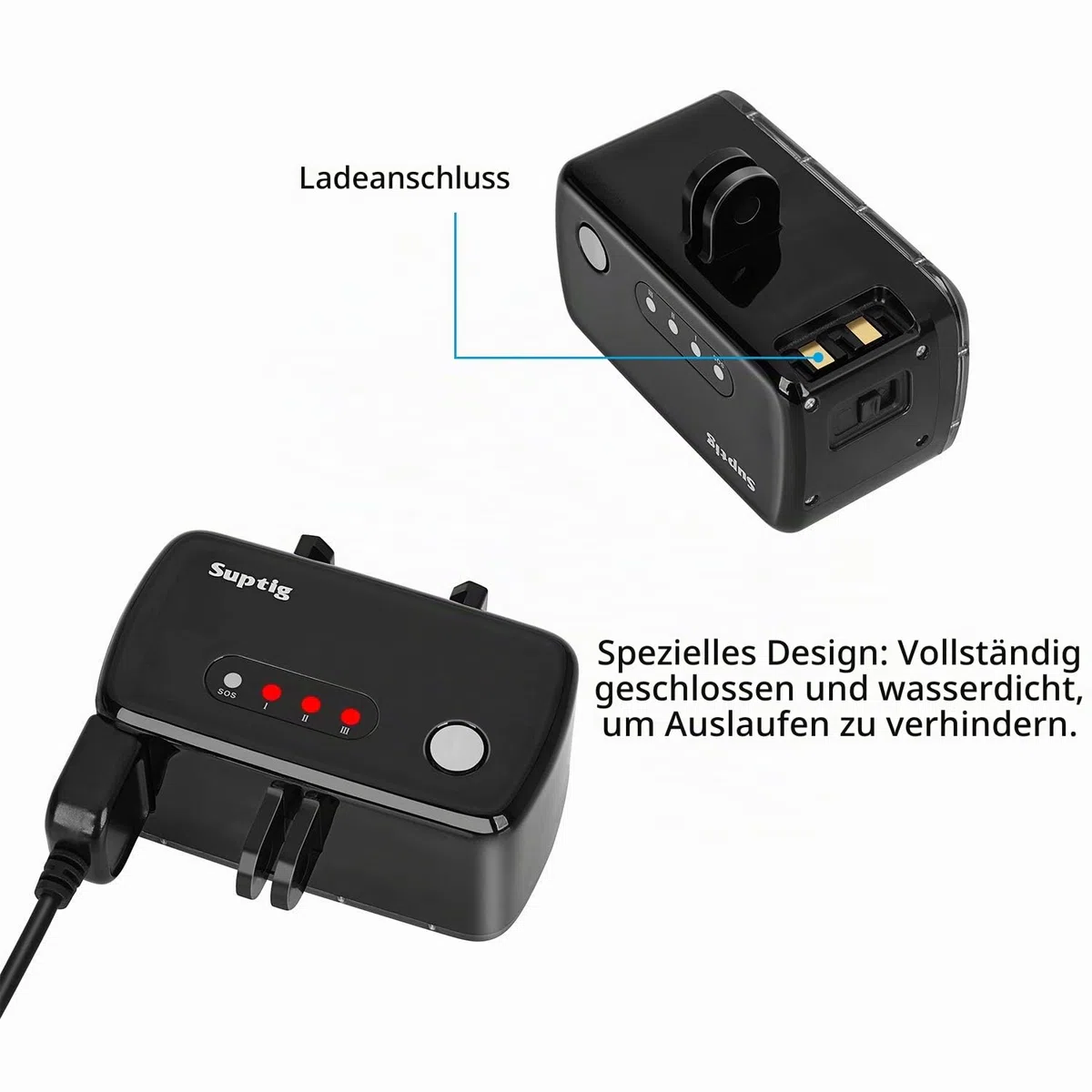 Suptig 30 LED-Video-Licht, wasserdicht, Unterwasser-Licht, kompatibel mit GoPro Hero 13/Hero 12/11/10/9/8/7/6/5/4/3/3+ Hero Session und Canon, Nikon Sony Spiegelreflexkameras, wasserdicht 55 m