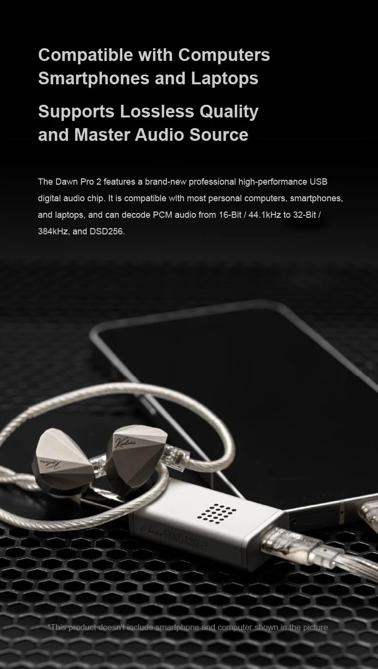 MOONDROP Dawn PRO 2 Decoder Headphone Amplifier 3.5/4.4 Phone Out Dual CS43198 32Bit/384KHz DSD256 Portable USB DAC/AMP