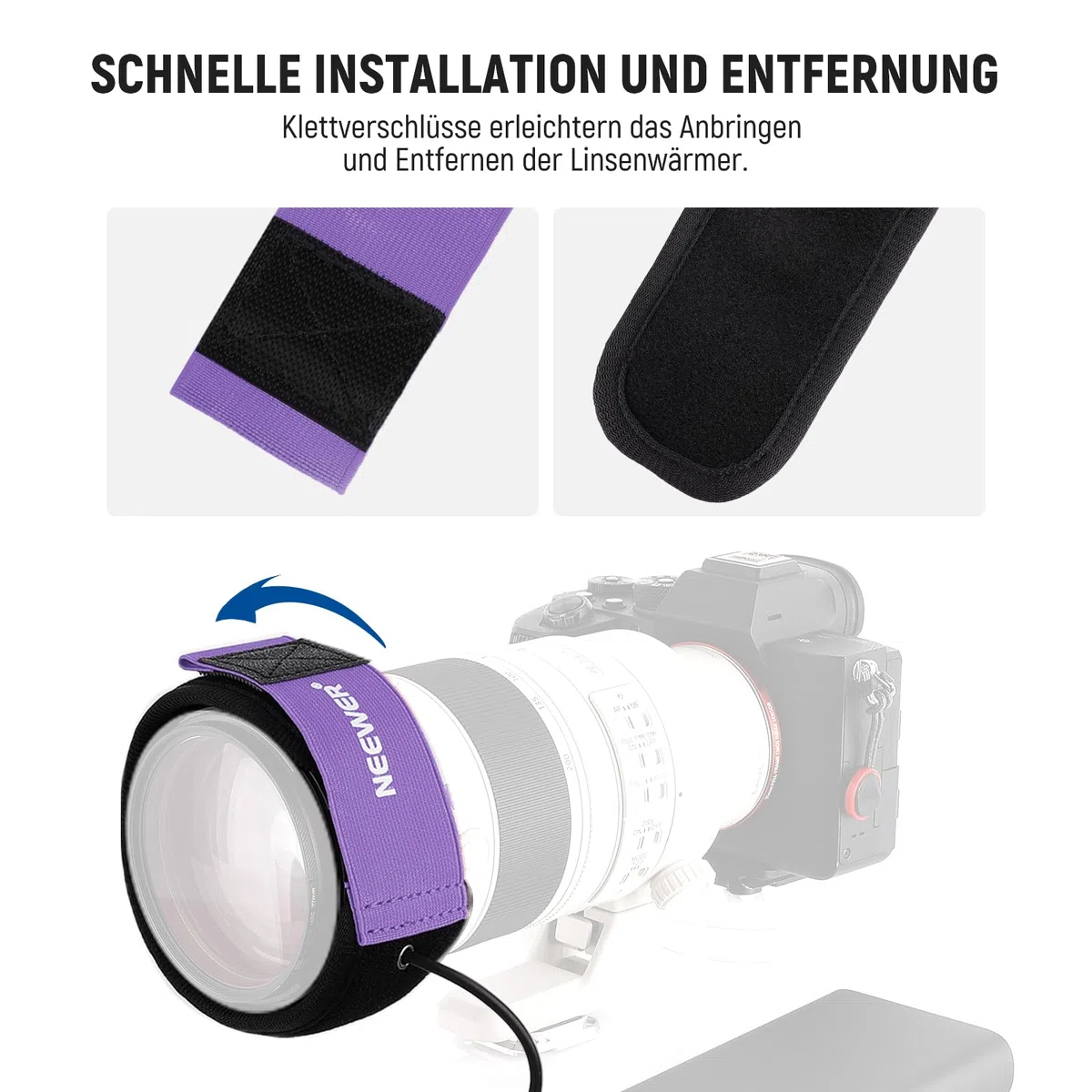 NEEWER 400mm Objektivheizung für Kamera Teleskop, USB Lens Heater Warmer mit 3 Temperaturstufen, Objektiv Wärmer verhindert Tau Nebel und Kondensation für DSLR Cam Fernglas Astrofotografie, HW-29B