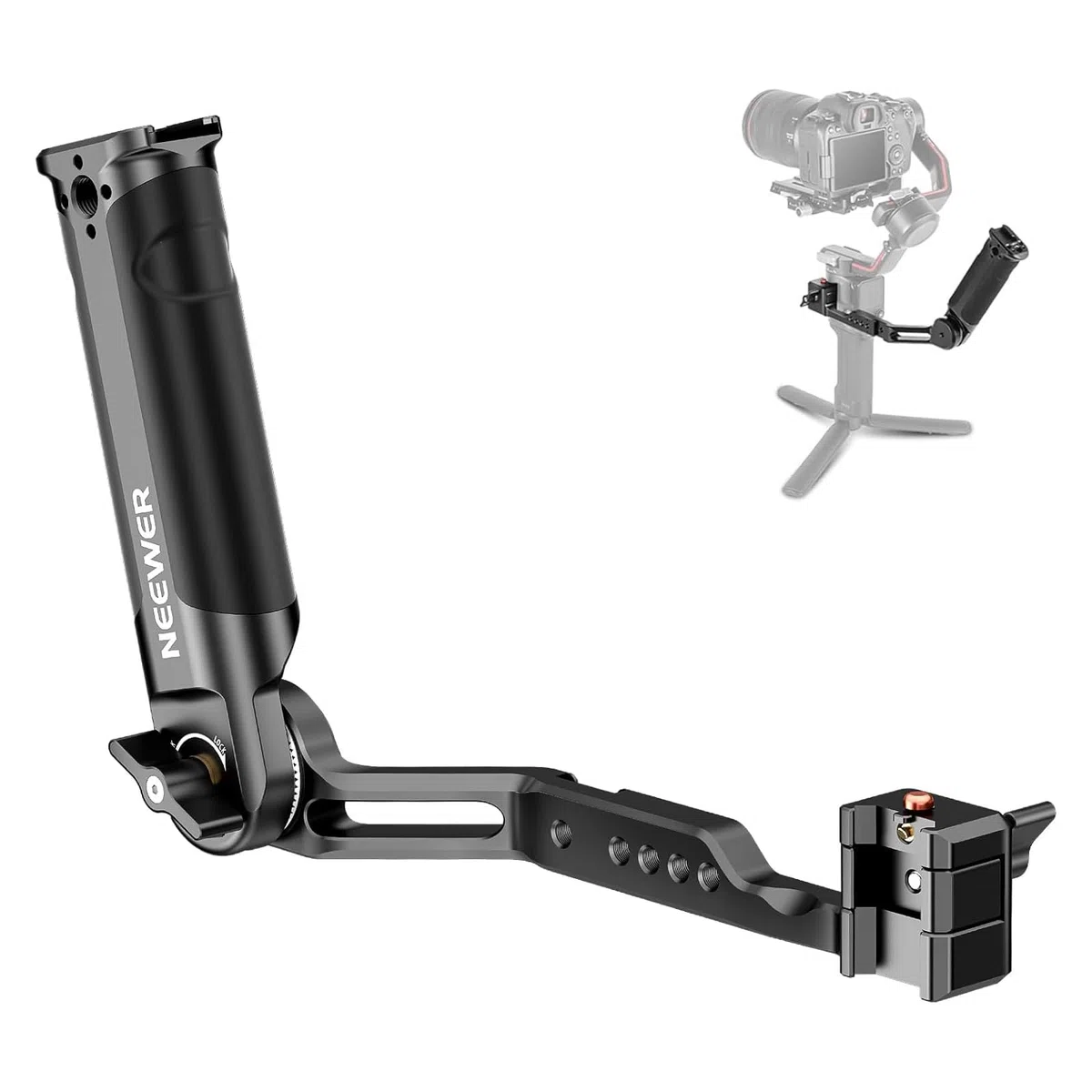 NEEWER Verstellbarer Sling Handgriff, kompatibel mit DJI Ronin RS5, RS4, RS3 Mini, RS 3 Pro, RS 2, RSC 2 Gimbal Stabilisator für Aufnahmen aus niedrigen Winkeln, maximale Belastung 13,2lb, ST49