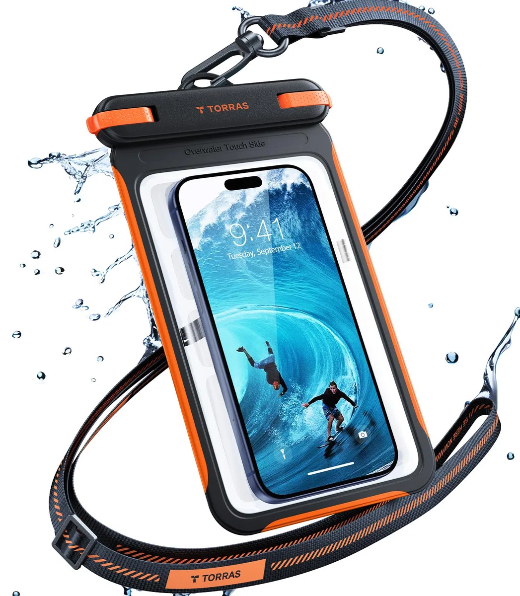 TORRAS Modell 2026 IPX8 Wasserdicht-Experte wasserdichte Handyhülle, [Touch-sensitiv unter Wasser], schwimmend, 100% Wasserdicht, für Strand, Schnorcheln, Schwimmen und Wassersport, 7.9", Schwarz