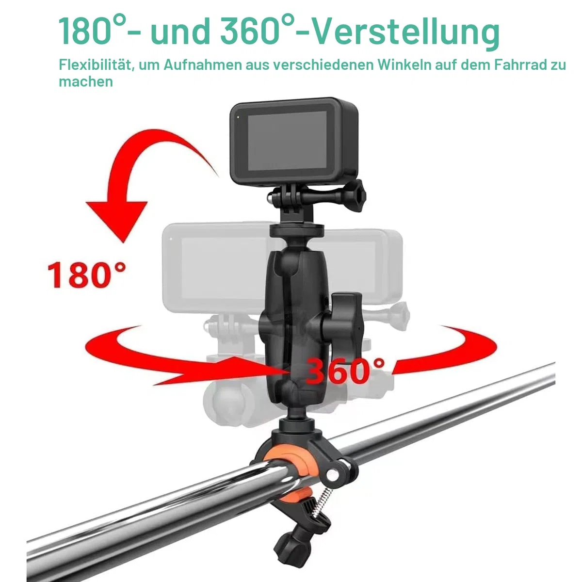 UNSTINCER Action Kamera Halterung für 8–35mm Stange für GoPro Hero 13 12 11 Insta360 X5 X4 X3 DJI Osmo, Motorrad Spiegel Fahrrad Lenker Halter mit 1/4–20 Gewinde und Aktion Cam Adapter