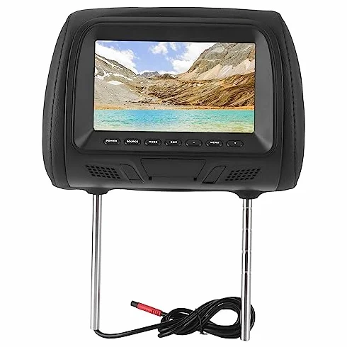DVD Player für Auto Kopfstütze, 7 Zoll Auto Kopfstütze Monitor Fernseher für Kinder Tragbarer Auto TV DVD-Player mit Kopfstützenhalterung Unterstützung von 1080P-Video
