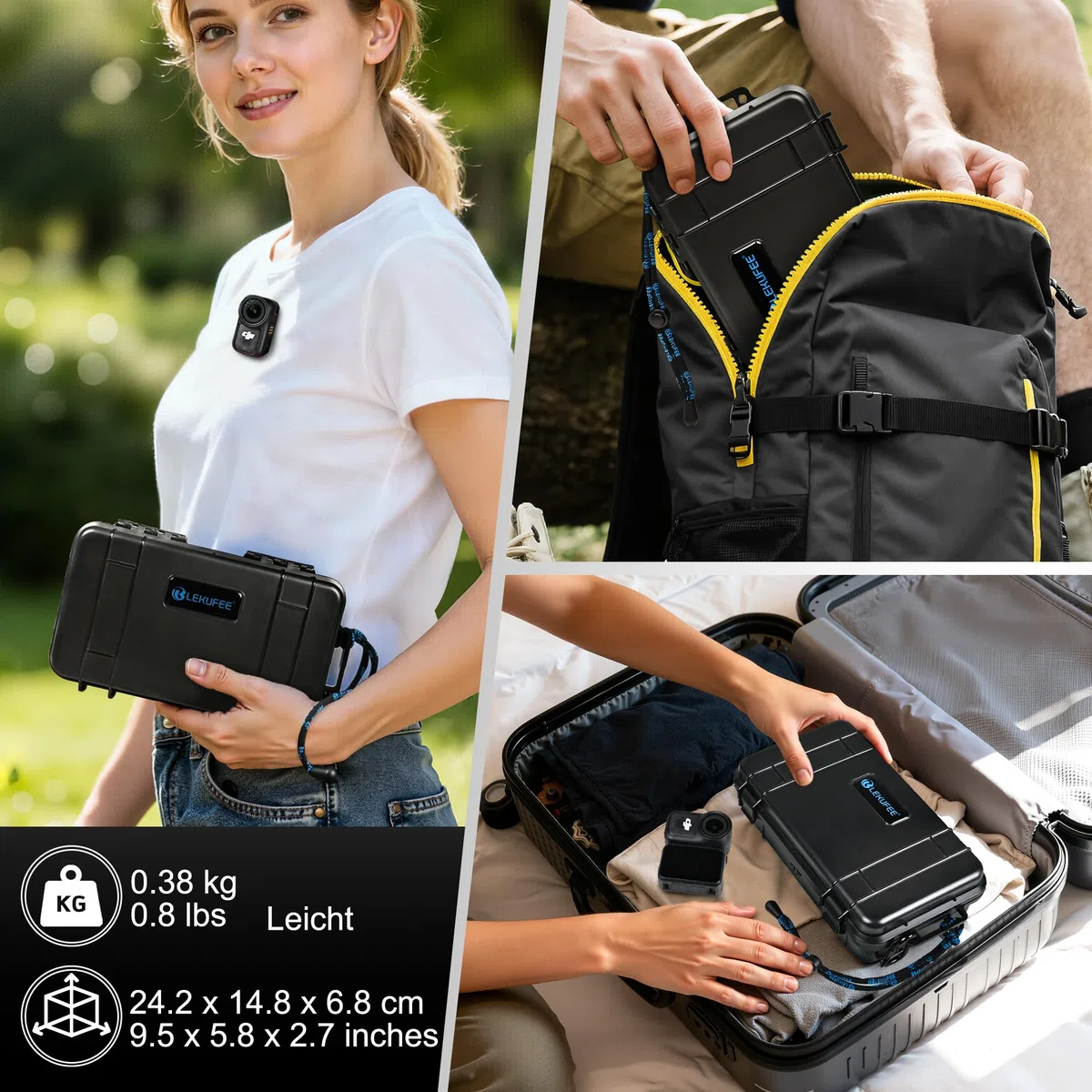 LEKUFEE Wasserdichter Aufbewahrungsbox für DJI Osmo Nano, Standard Combo und Zubehör (Nur Tasche & Koffer)