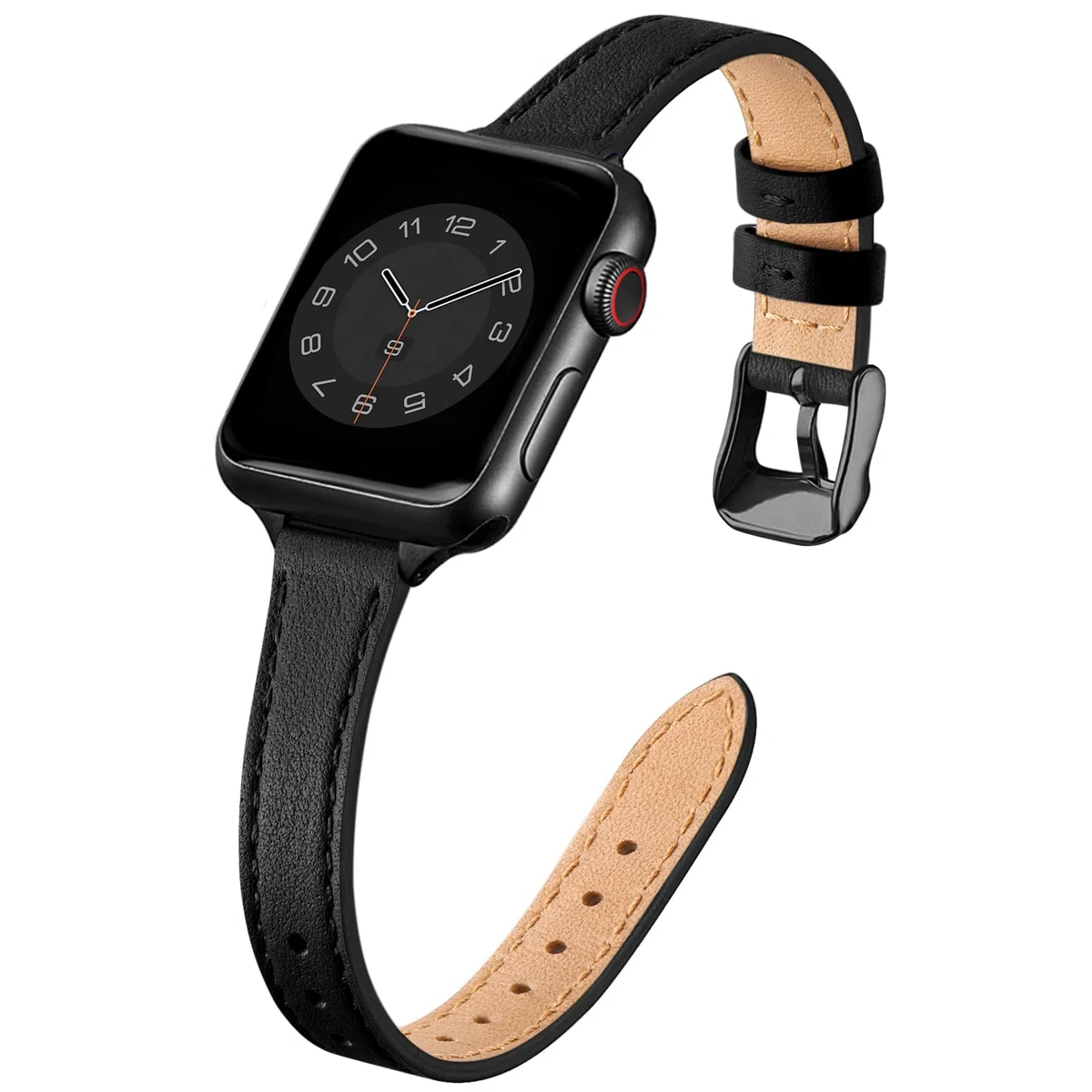 Leder Armband Kompatibel mit Apple Watch Armband 41mm 40mm 38mm 44mm 42mm 45mm 46mm 49mm, Dünnes Damen Ersatzarmband für iWatch Series 11/10/9/8/7/6/5/4/3/2/1, SE 1-3