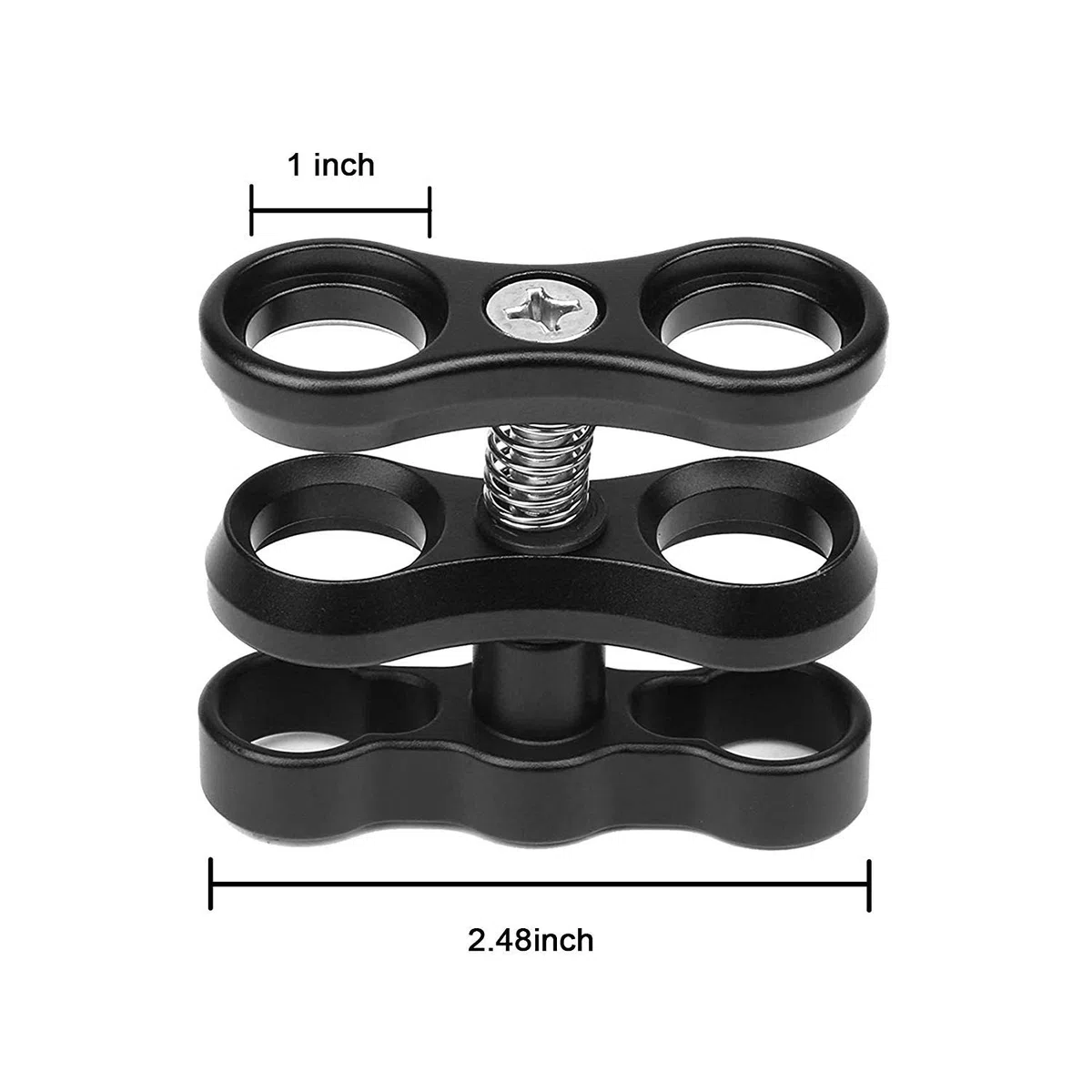 2 Stück 2,5 cm Aluminium-Kugelklemme für Unterwasser-Tauchlicht, Tablett-System, Fotografie-Tauchkamera