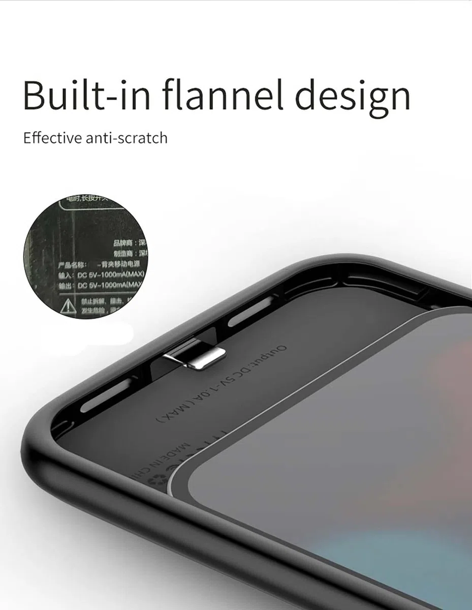 ELLENNE Akkuhülle für iPhone XR 6,1 Zoll, wiederaufladbar, Slim 6200 mAh | Akku-Schutzhülle für iPhone XR 6,1 Zoll (15,7 cm), wiederaufladbar, schmal, 6200 mAh