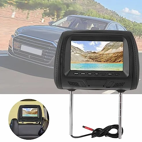 DVD Player für Auto Kopfstütze, 7 Zoll Auto Kopfstütze Monitor Fernseher für Kinder Tragbarer Auto TV DVD-Player mit Kopfstützenhalterung Unterstützung von 1080P-Video