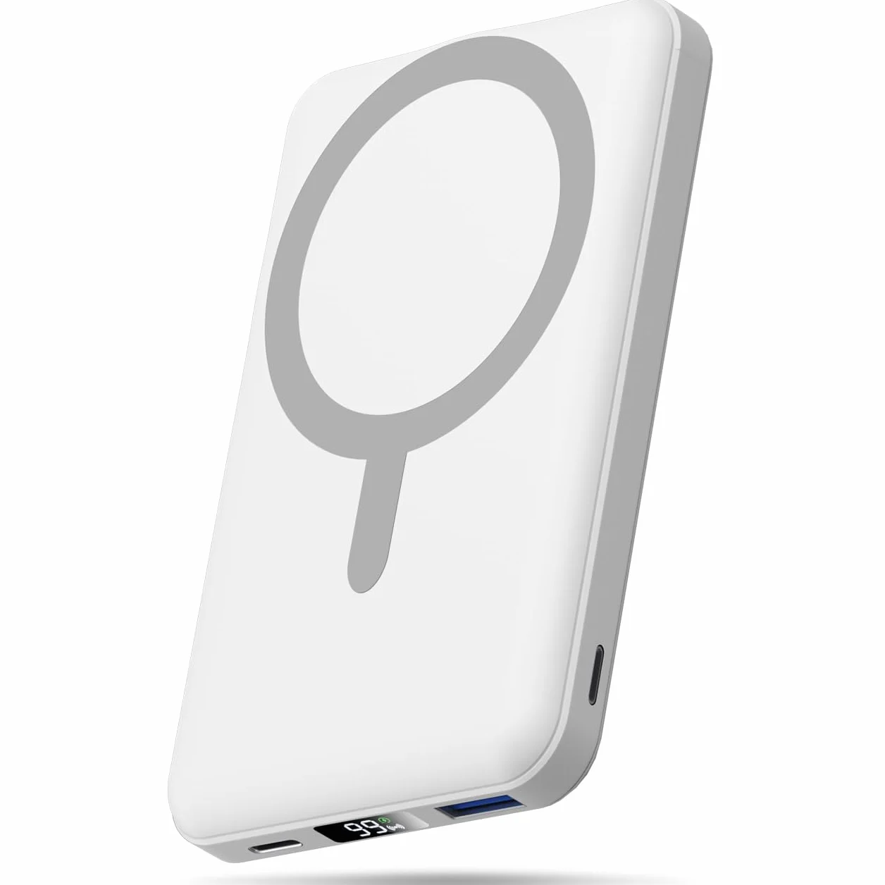 AOGUERBE for MagSafe Wireless Power Bank, Magnetische Powerbank 10000mAh mit USB C in&Out, 22,5W Schnellladung Akkupack Induktives Laden für iPhone 17/16/15/14/13/12/11/Pro/Plus/Pro Max Series (Weiß)