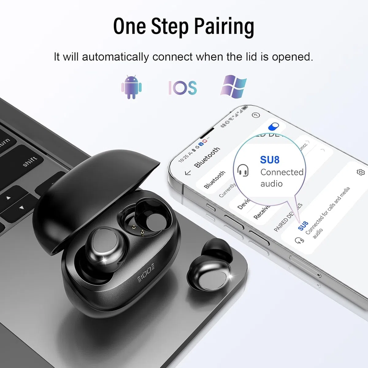 Schlafkopfhörer Bluetooth 5.4, 2026 Mini In Ear Kopfhörer Kabellos für Seitenschläfer, 47Std Spielzeit Sleep Earbuds mit LED-Anzeige, Passive Geräuschisolierung, HiFi Stereo Ohrhörer für Schlaf/Reise