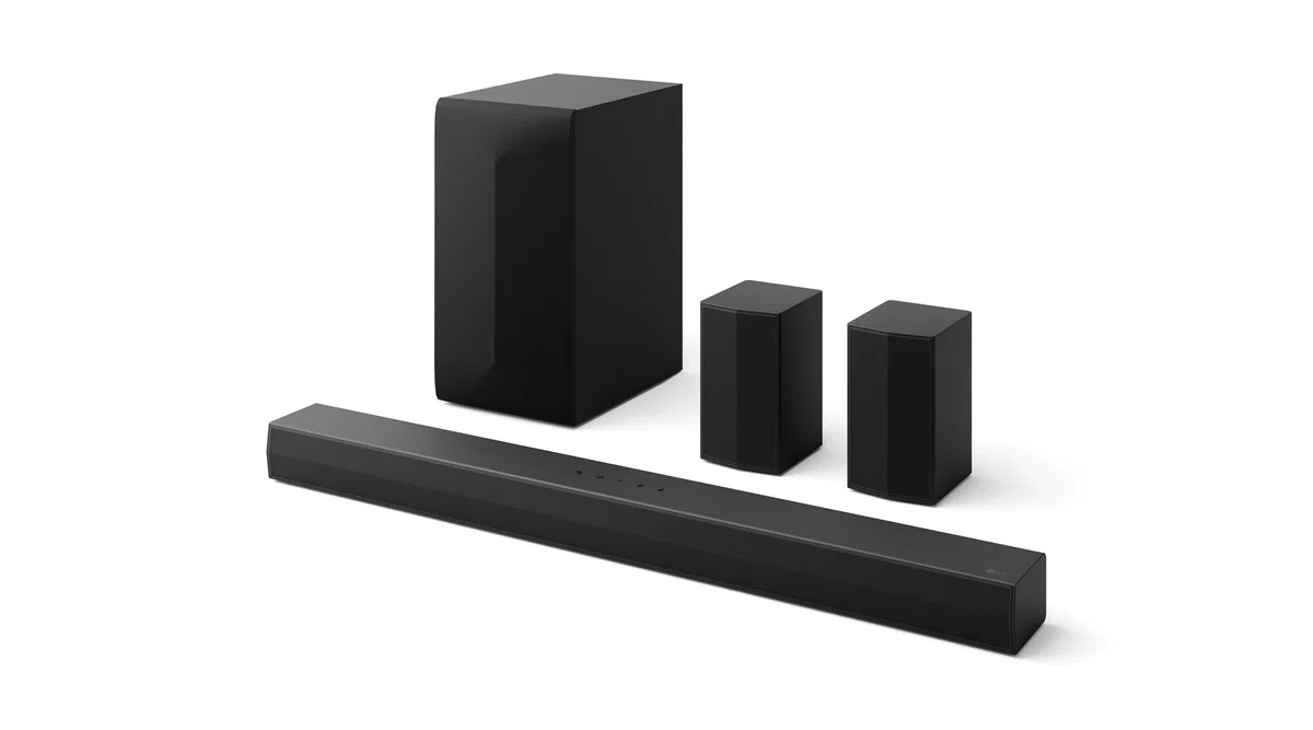 LG DS60TR 5.1ch Soundbar Dolby Audio 440W mit Subwoofer und Rücklautsprechern AI Sound Pro Bluetooth HDMI ARC Schwarz