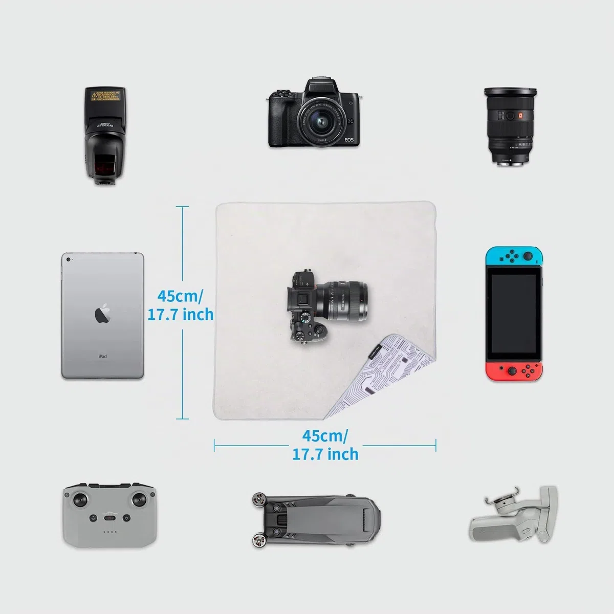 PGYTECH Kamera Einschlagtücher, Kratzfeste Objektivabdeckung, Magische Selbstklebende Schutzumhüllung Tuch Protective Wrap für DSLR/Objektive/Action-Kam/Handy/iPad/Zubehör, Geek