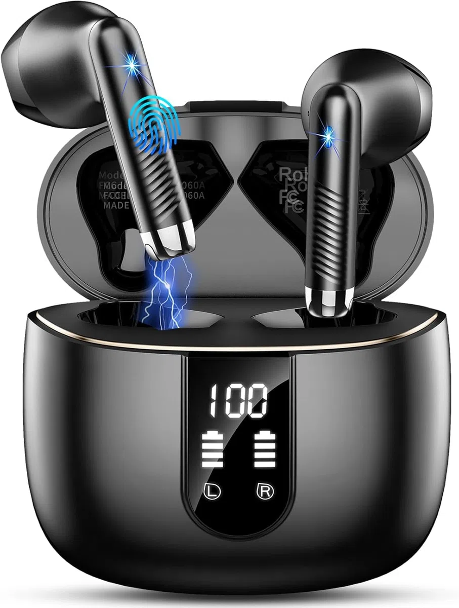 Kopfhörer Kabellos Bluetooth 5.4, 2026 Neu In-Ear Bluetooth Kopfhörer mit App EQ Steuerung, 6D Tiefer Bass/56H Kabellose Kopfhörer/6 ENC Noise Cancelling Ear Buds, IP7 Wasserdicht Ohrhörer Android iOS