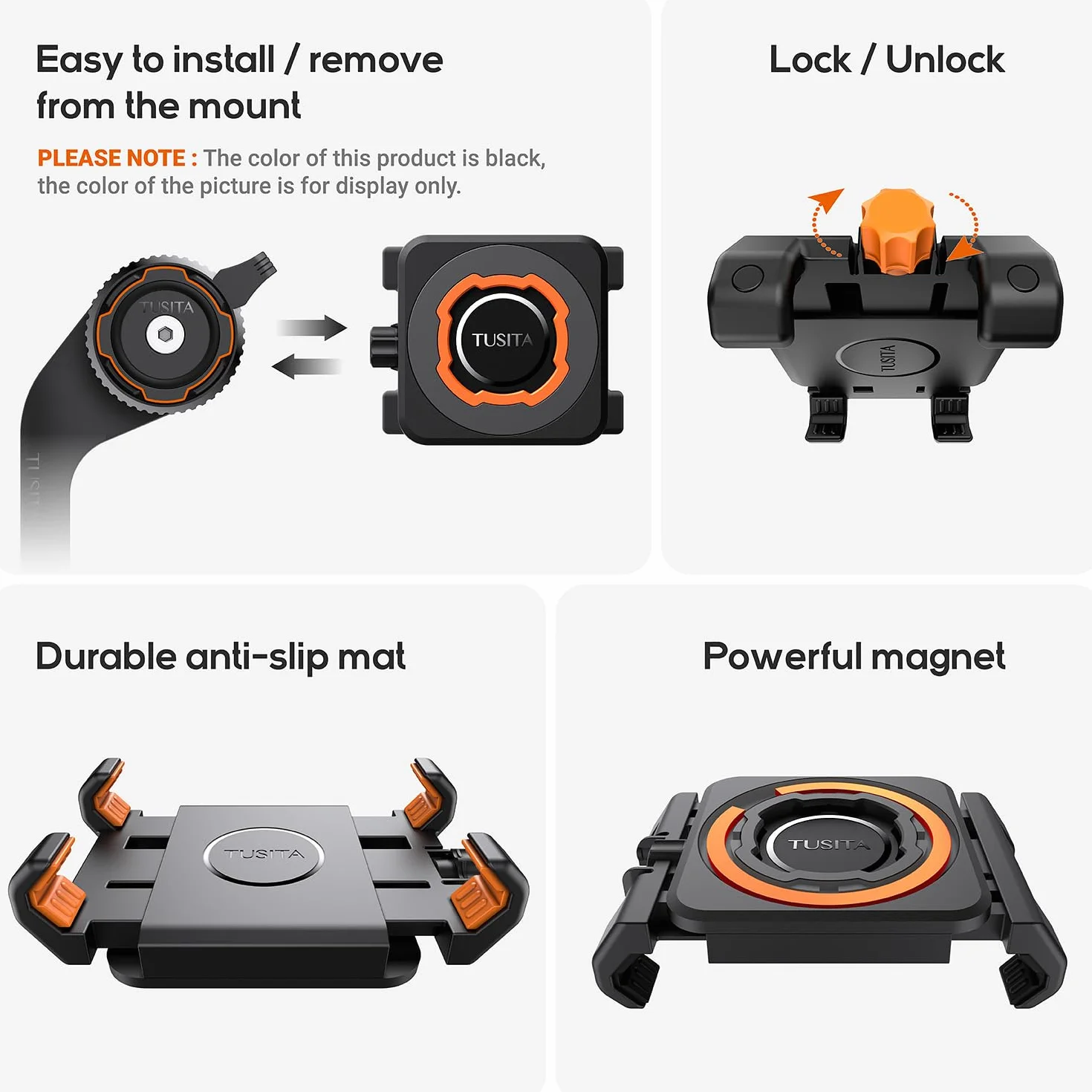 TUSITA Lock Handyhalterung - Universel Adapter Klemme Kompatibel mit Quad Lock Halterung