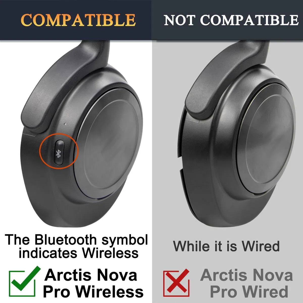 SOULWIT Kühlgel Ersatz Ohrpolster für Steelseries Arctis Nova Pro Wired, Nova 1/1X/1P/3/3P/3X/4/7/7X/7P Kopfhörer, Ersatzpolster mit Geräuschisolations-Schaumstoff, zusätzliche Dicke