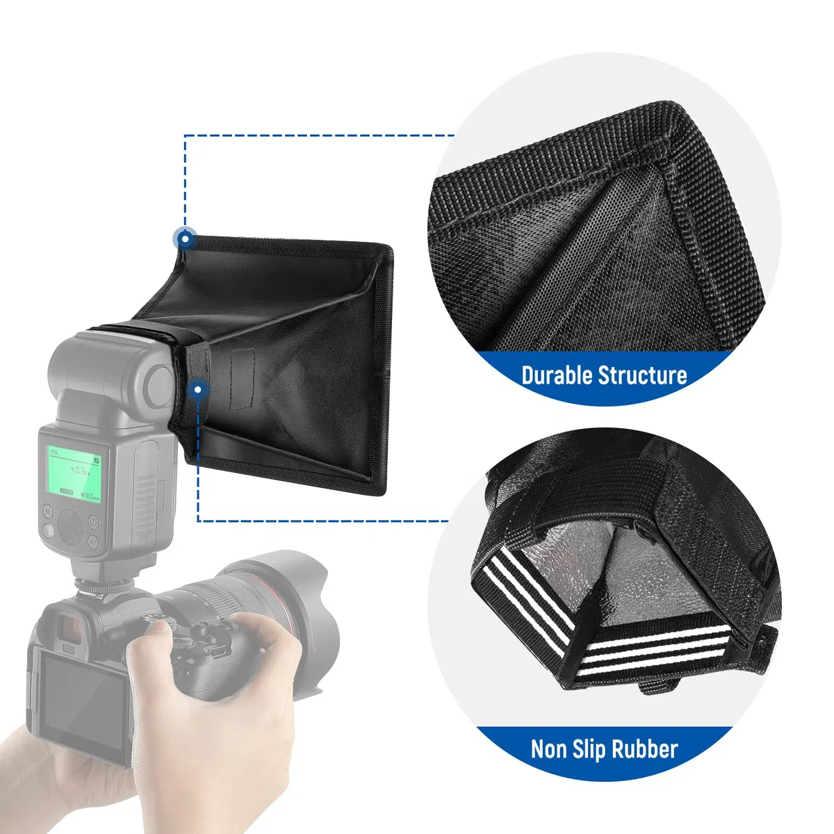 NEEWER 15x12,5 cm Speedlite Softbox Blitzlicht Diffusor für Canon 580EX II 600EX-RT, kompatibel mit YongNuo YN560 III YN560 IV, Nikon SB-900 SB-910, NEEWER TT560 TT520 TT660 und andere DSLR Blitze