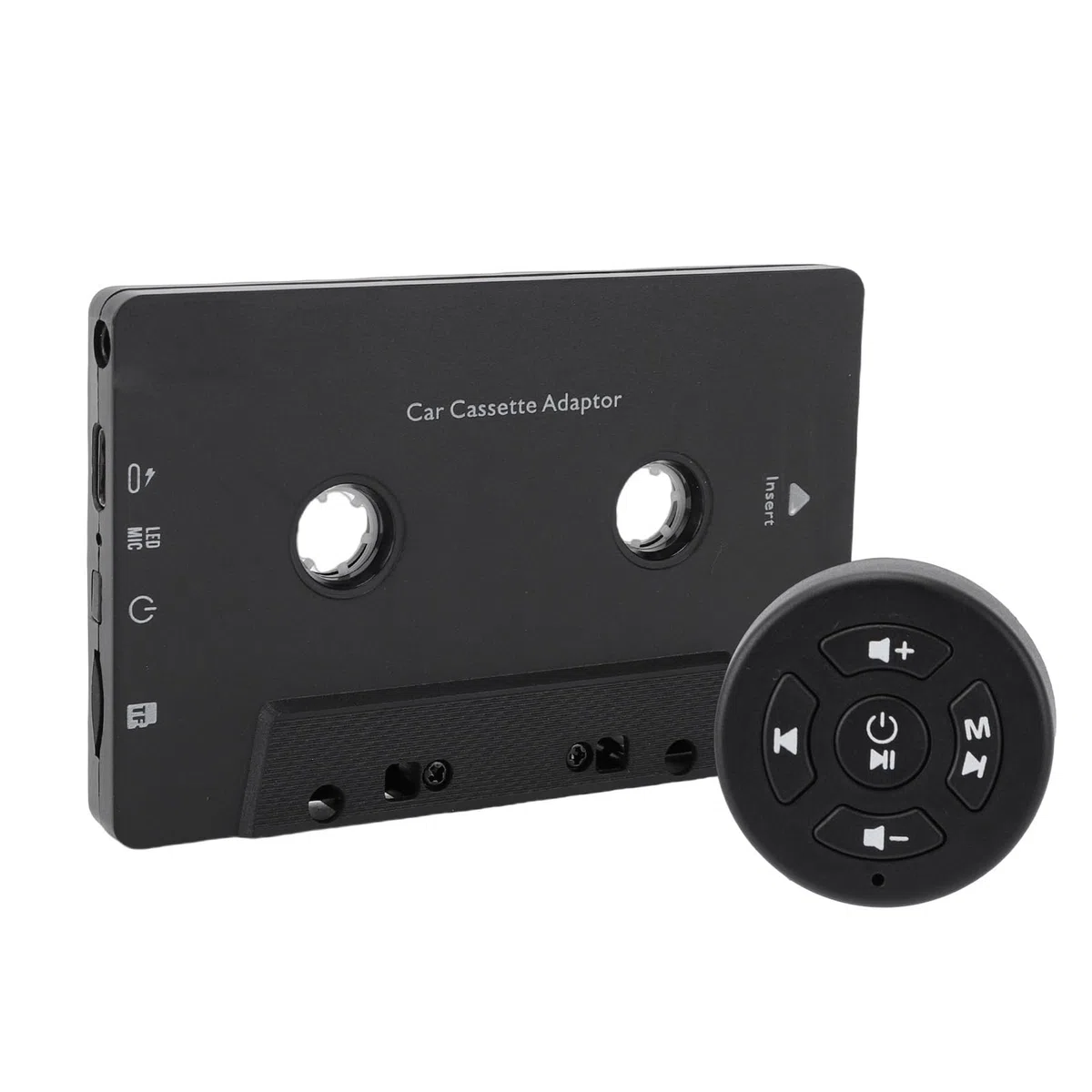 Fockety Auto Kassettenempfänger, 5.4 Wireless Kassettenadapter mit Lenkradfernbedienung, für Smartphones, Tablets, MP3, TF-Karte