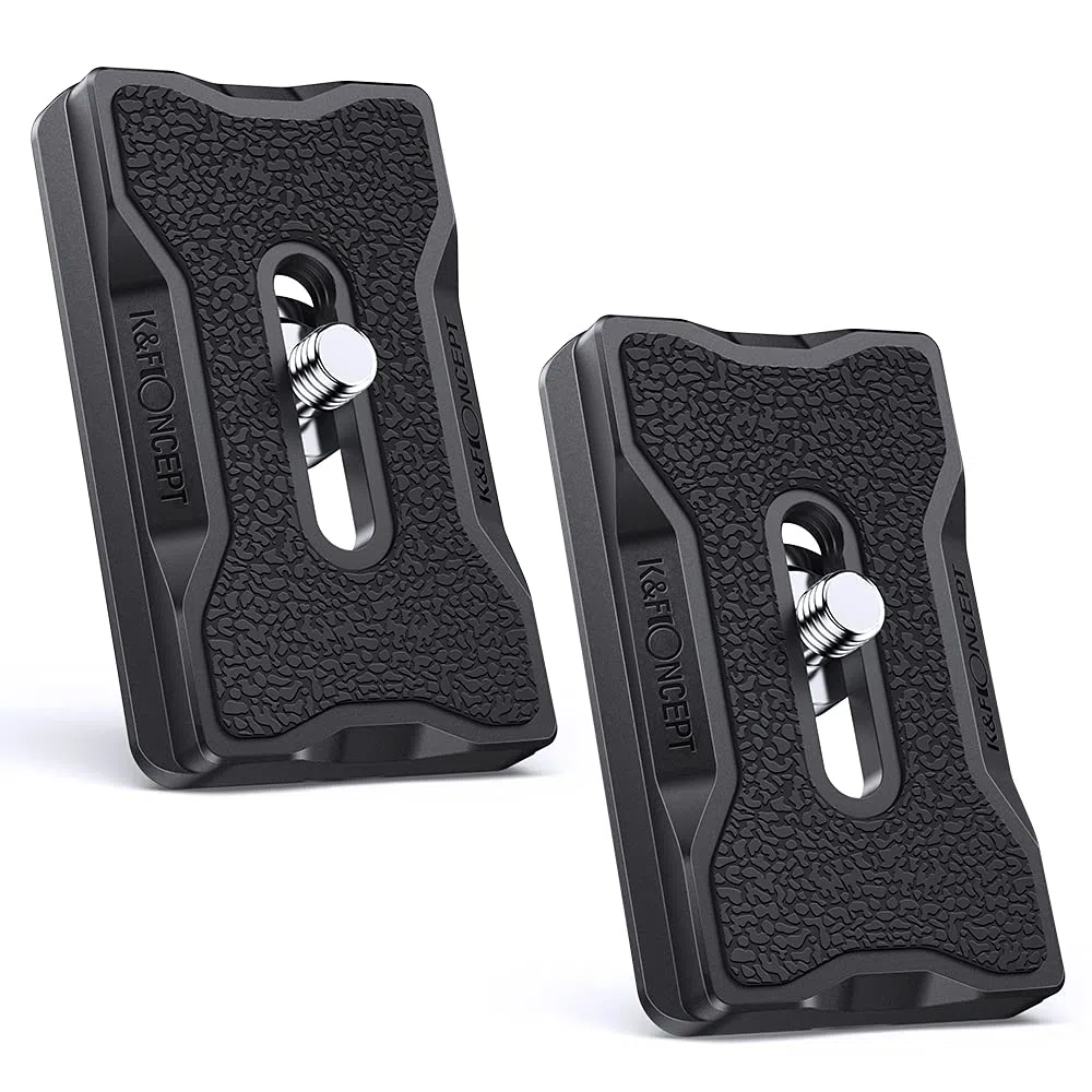 K&F CONCEPT Kamera Schnellwechselplatte, 2 Pack Aluminium Schnellverschlussplatte mit 1/4'' Gewinde, Arca-Swiss Schnellwechselsystem für meisten Stativ, Stativkopf, DSR/DSRL Kamera