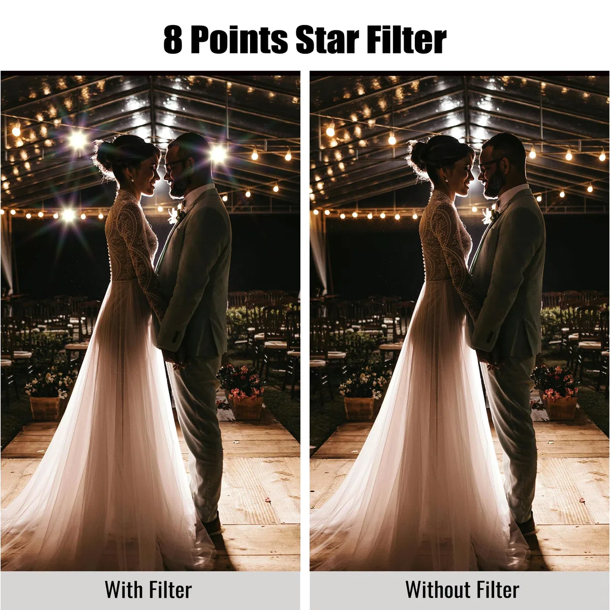 Walking Way Sternfilter 67mm Star Filterset 4 Punkte, 6 Punkte, 8 Punkte mit Filtertasche Sternenfilter Set Star Lens Filter 3 Pack Kamera Filter Stern Effektfilter Fotografie